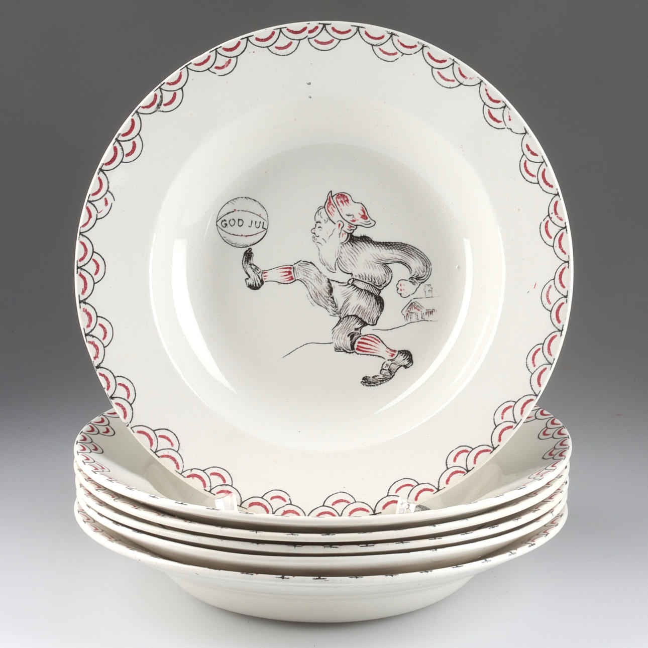 PLATES, 6 pcs. flintware, “Tomte”, Gustavsberg.