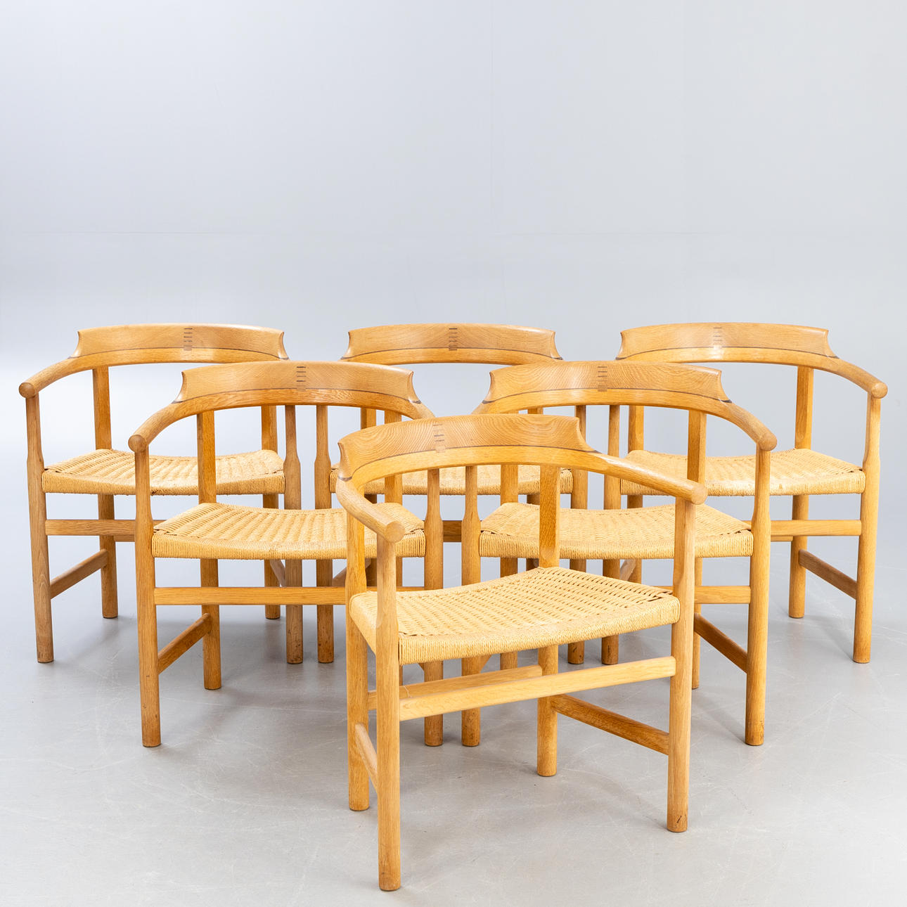 HANS J WEGNER. PP møbler. 6 lænestole „PP62"/ „Kaptajnstol“, Danmark.