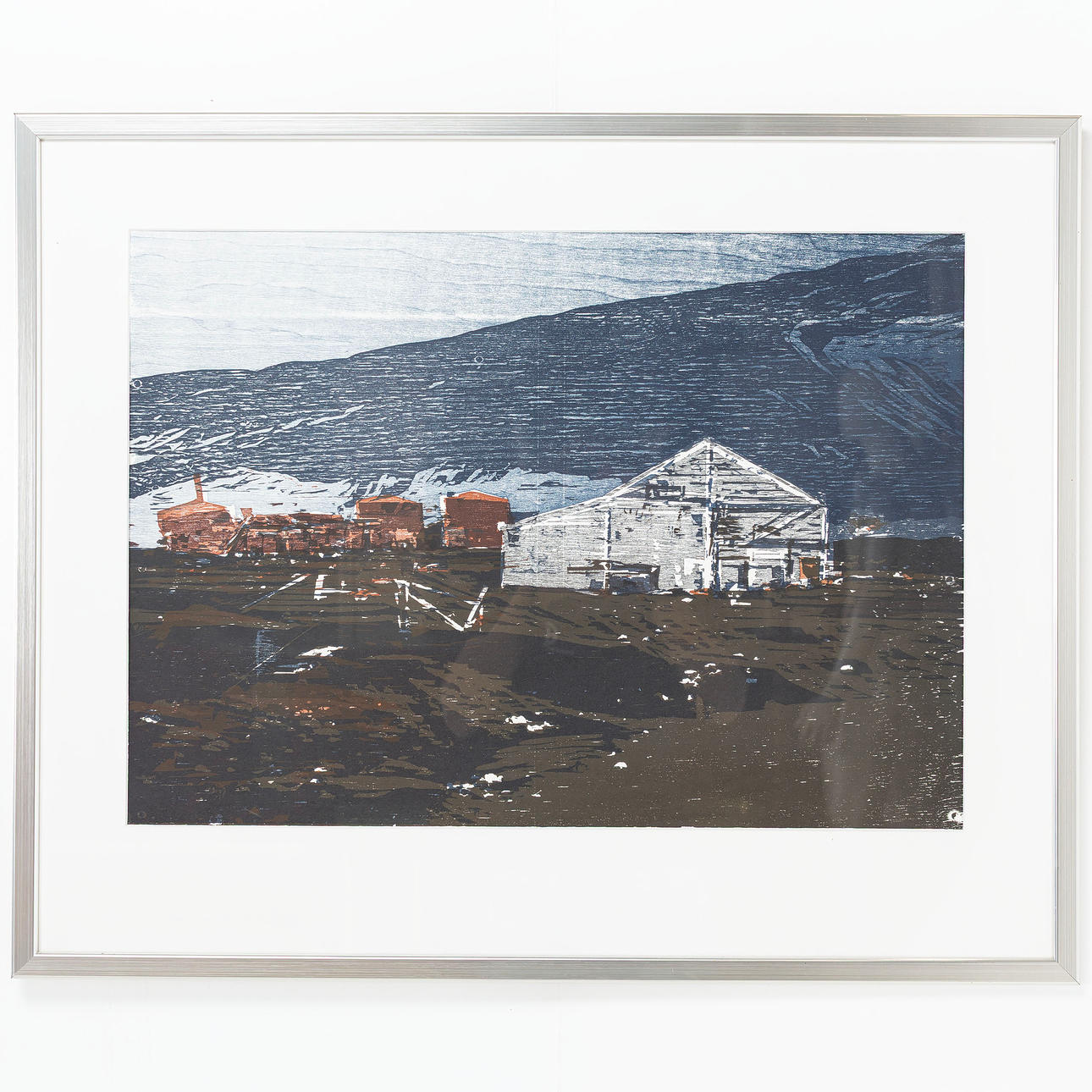 LARS LERIN. Træsnit, „Deception Island“.