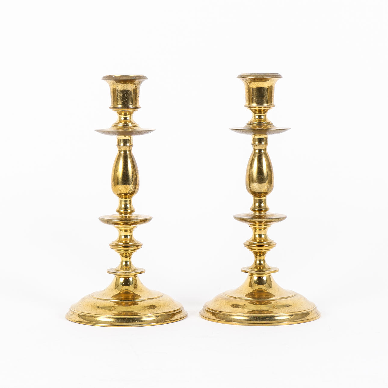Candlesticks pair, brass, Skultuna.