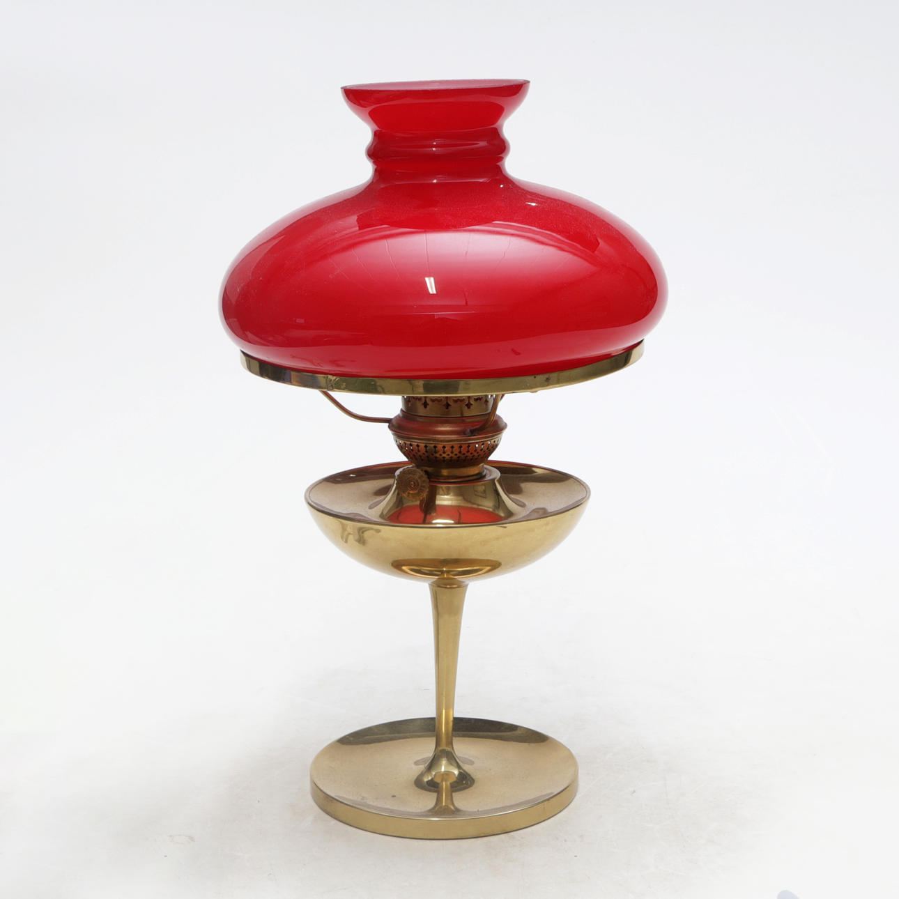 TABLE KEROSENE LAMP, glass/metal.