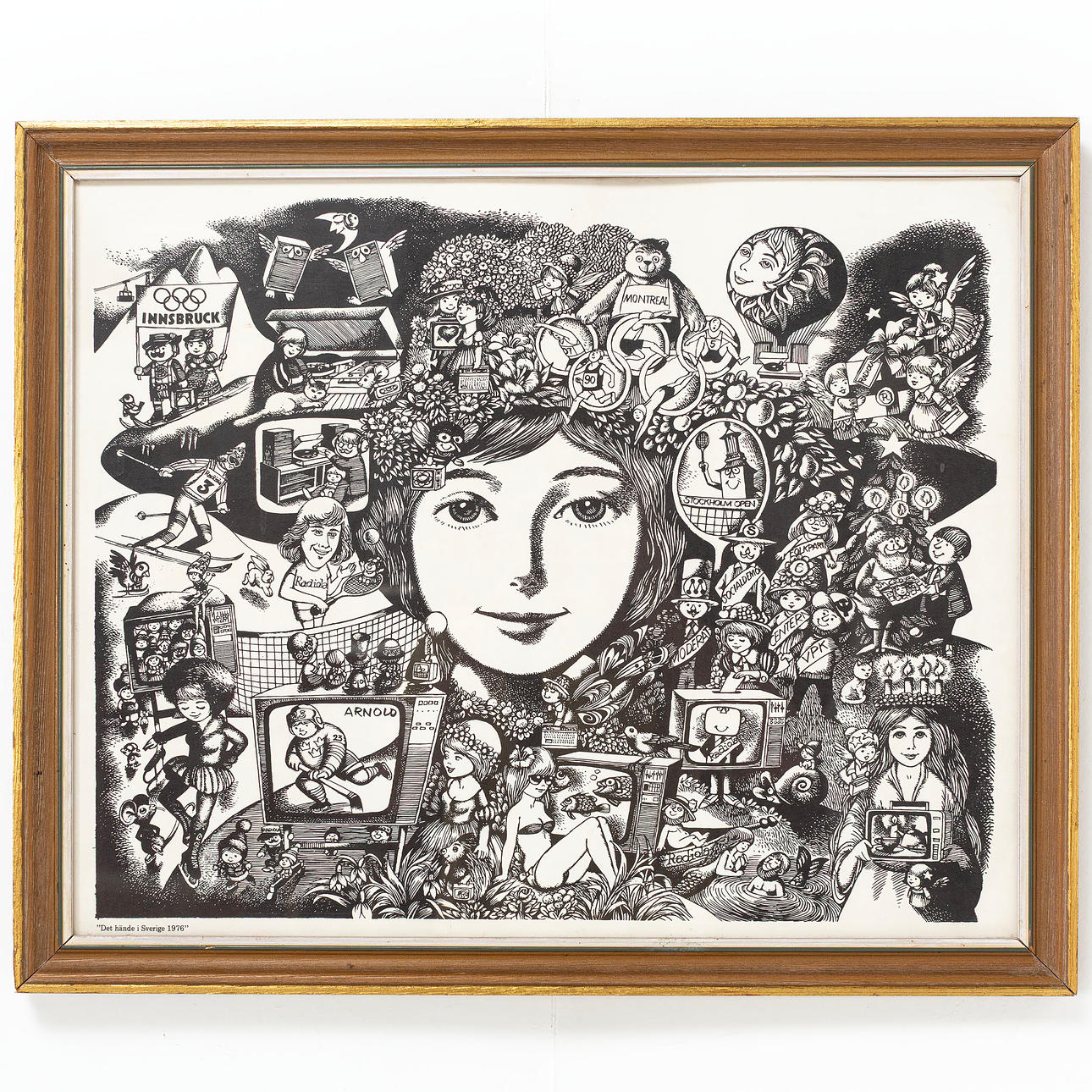 HANS ARNOLD. Lithographic print, “It Happened in Sweden 1976".