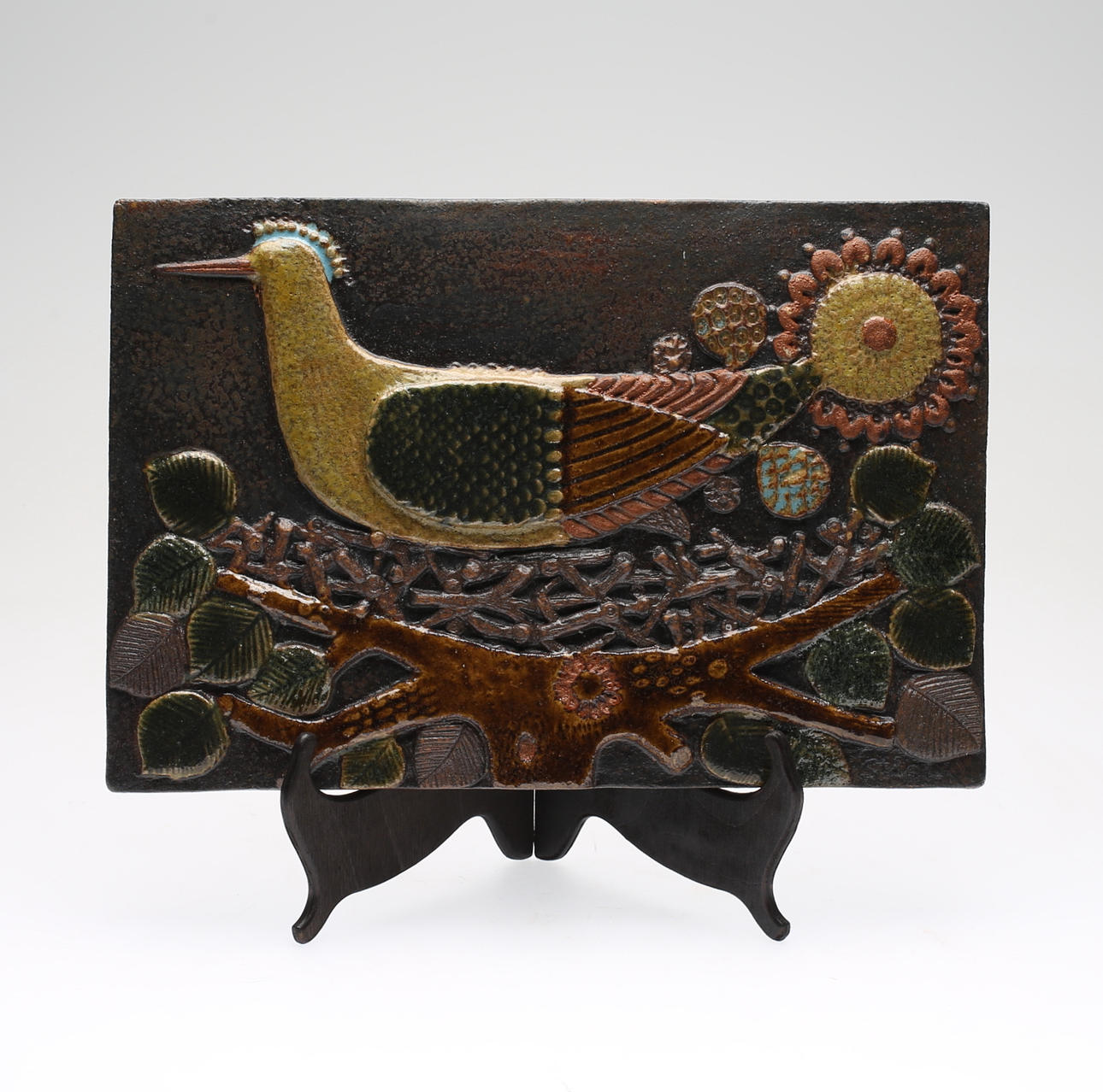 VÄGGPLAKETT, stengods, Stig Lindberg, Gustavsberg.