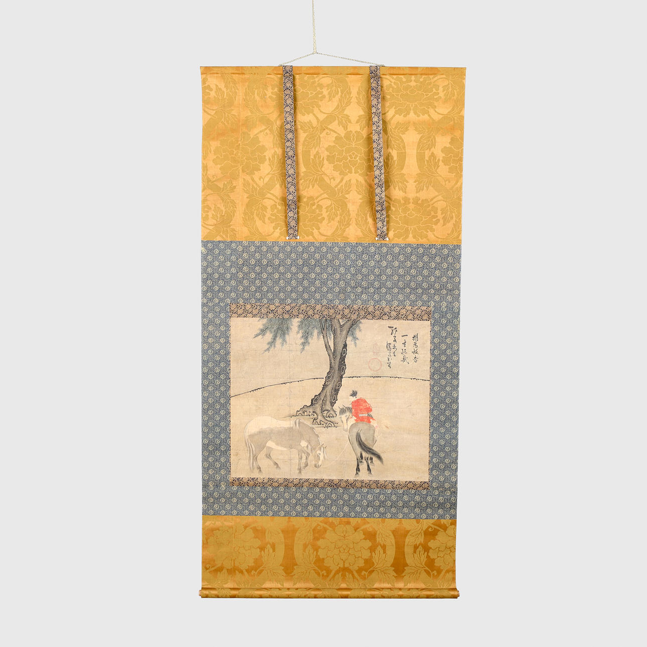 Chinese Kakemono in box, 1800's.