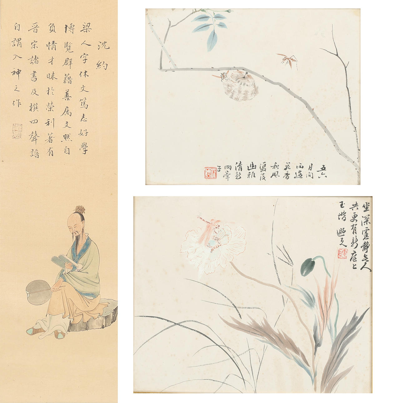 Three framed Chinese prints, 1900's (3).