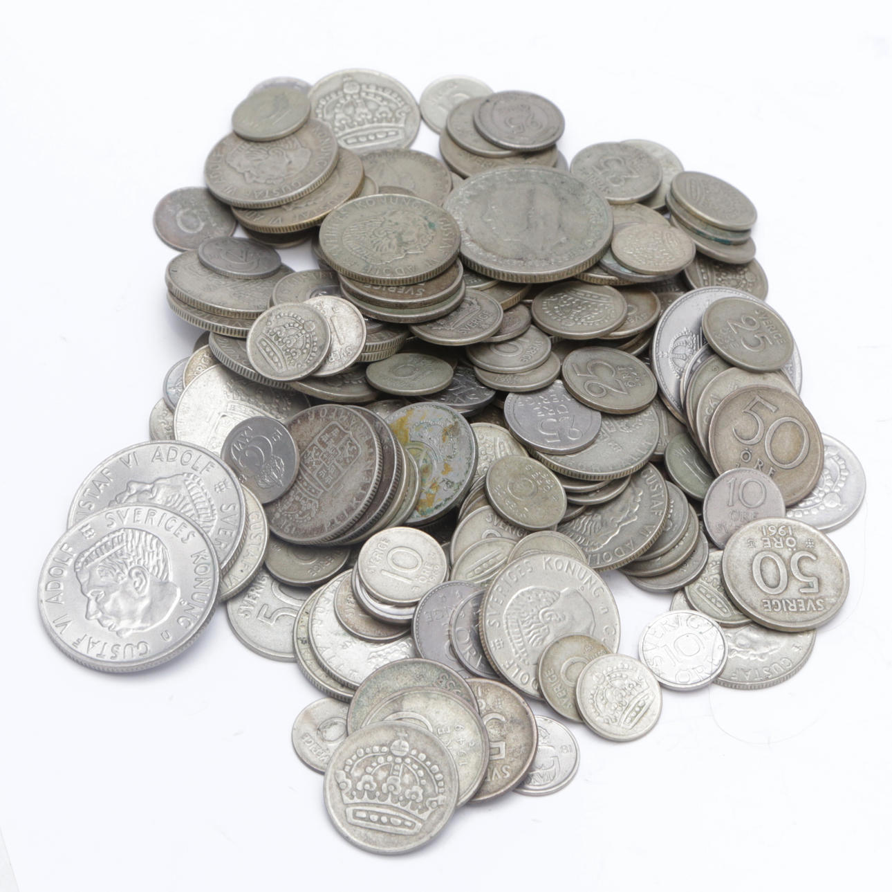 COINS, in a bag, many with sliver content.
