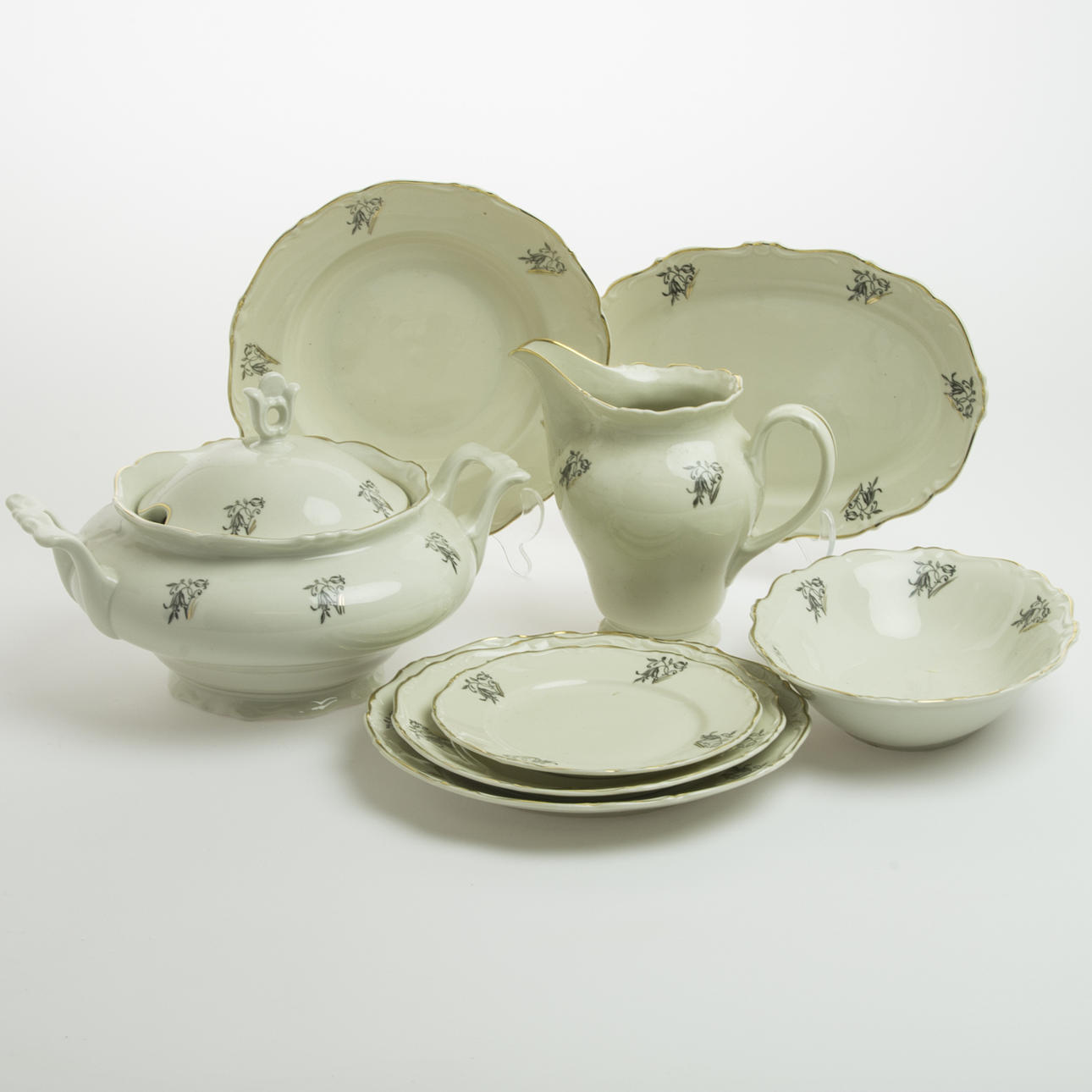 MATSERVIS, 50 delar, porslin, Karlskrona.