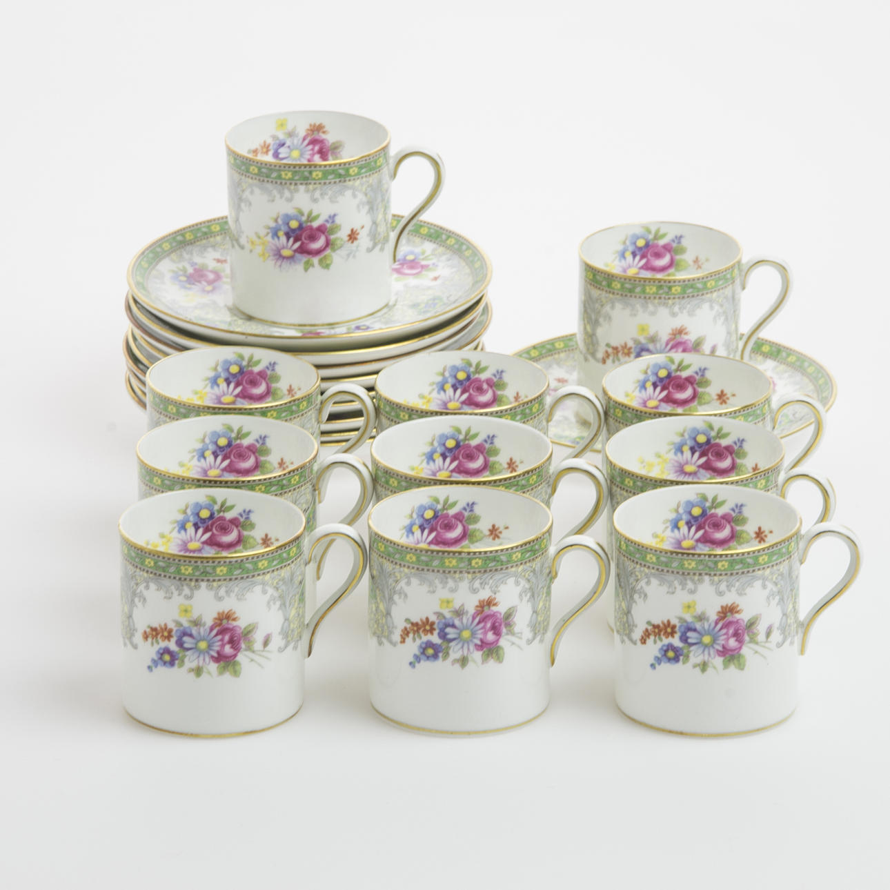 MOCKASERVIS, 21 delar, "Georgian", Shelley, England.