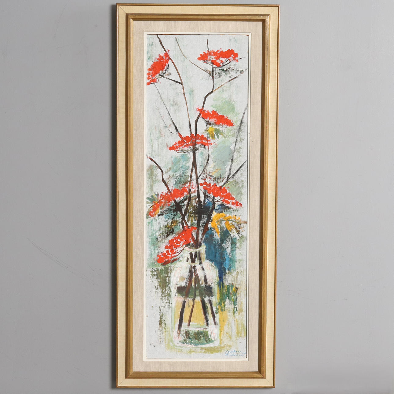 ANDERS HELLSTEN. Oil on panel, “Rönnbere”, signed and dated 1969.