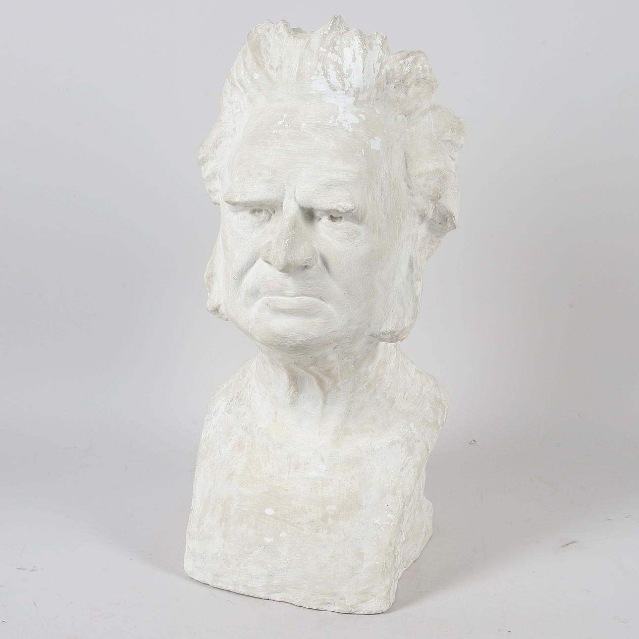 OKÄND KONSTNÄR. bust, plaster, man's head, unsigned.