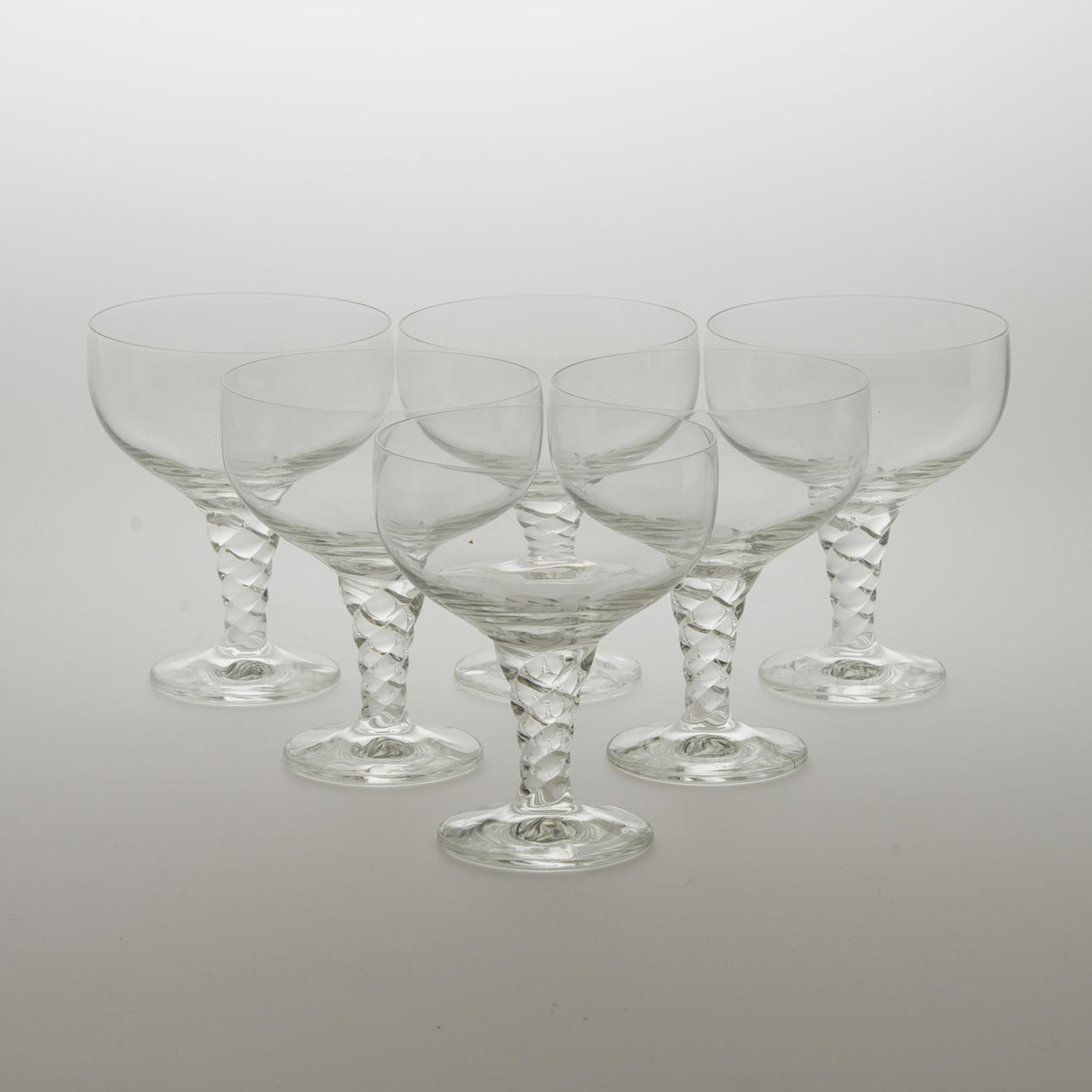 DESSERTSKÅLAR, 6 stycken, kristall.