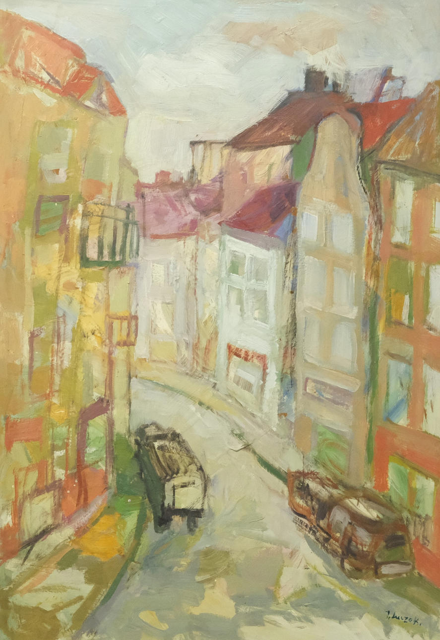 JERZY LUCZAK-SZEWCZYK. CITY MOTIF, SIGNED.