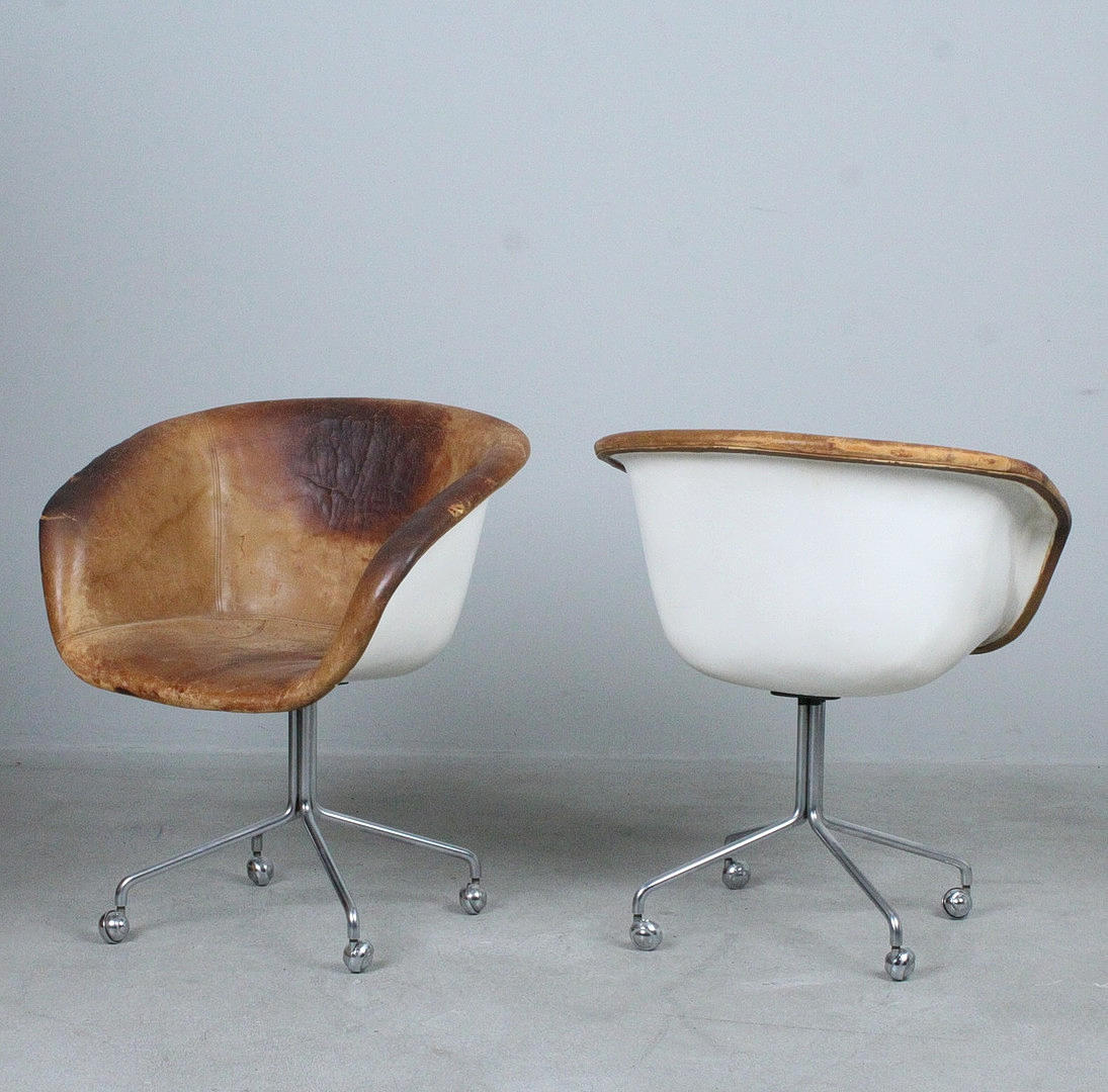 HORST BRÜNING. Kill International, Two Bucket Chairs/Prototypes, designed in 1969.
