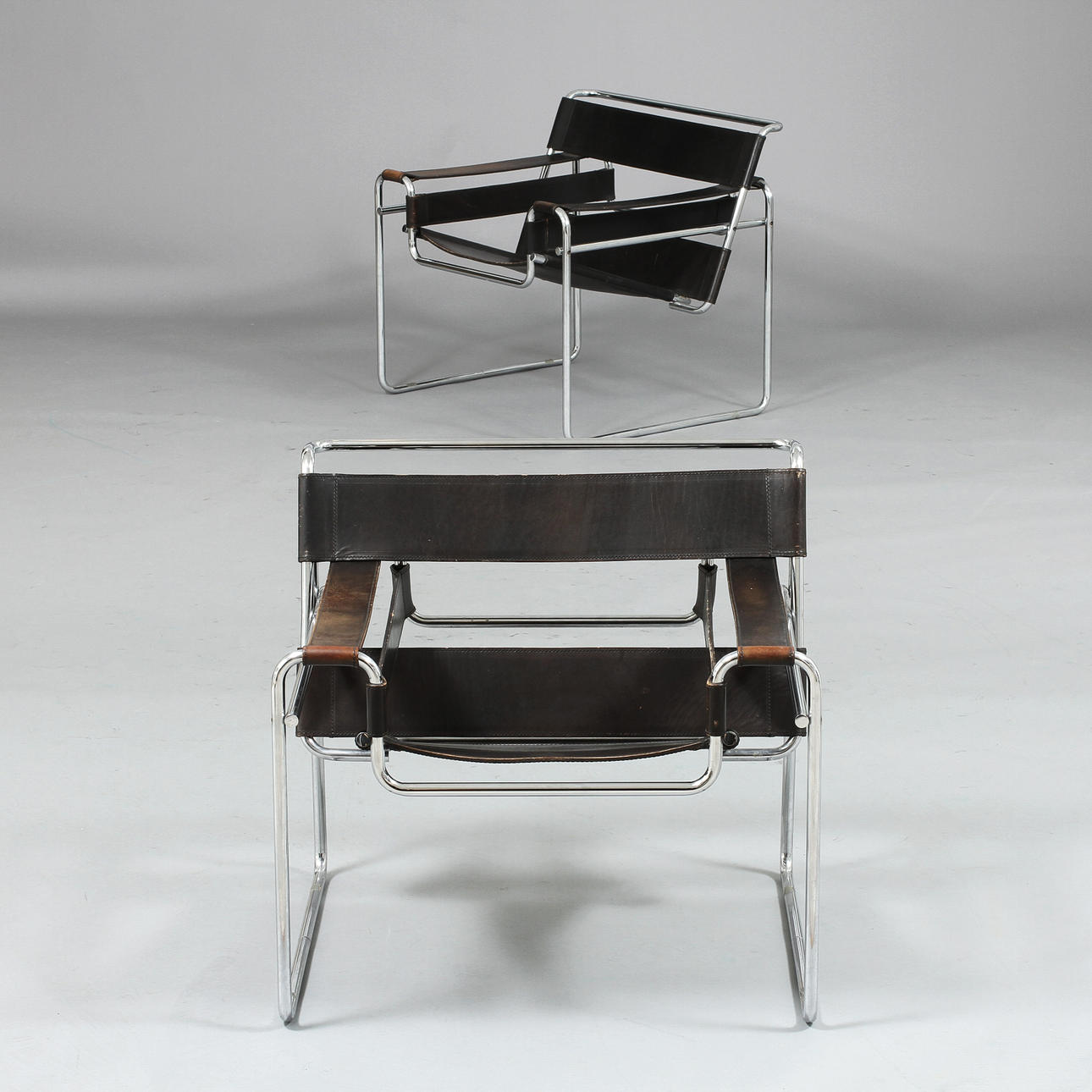 FÅTÖLJER, 2 st "Wassily chair" efter Marcel Breuer. 1970-tal.