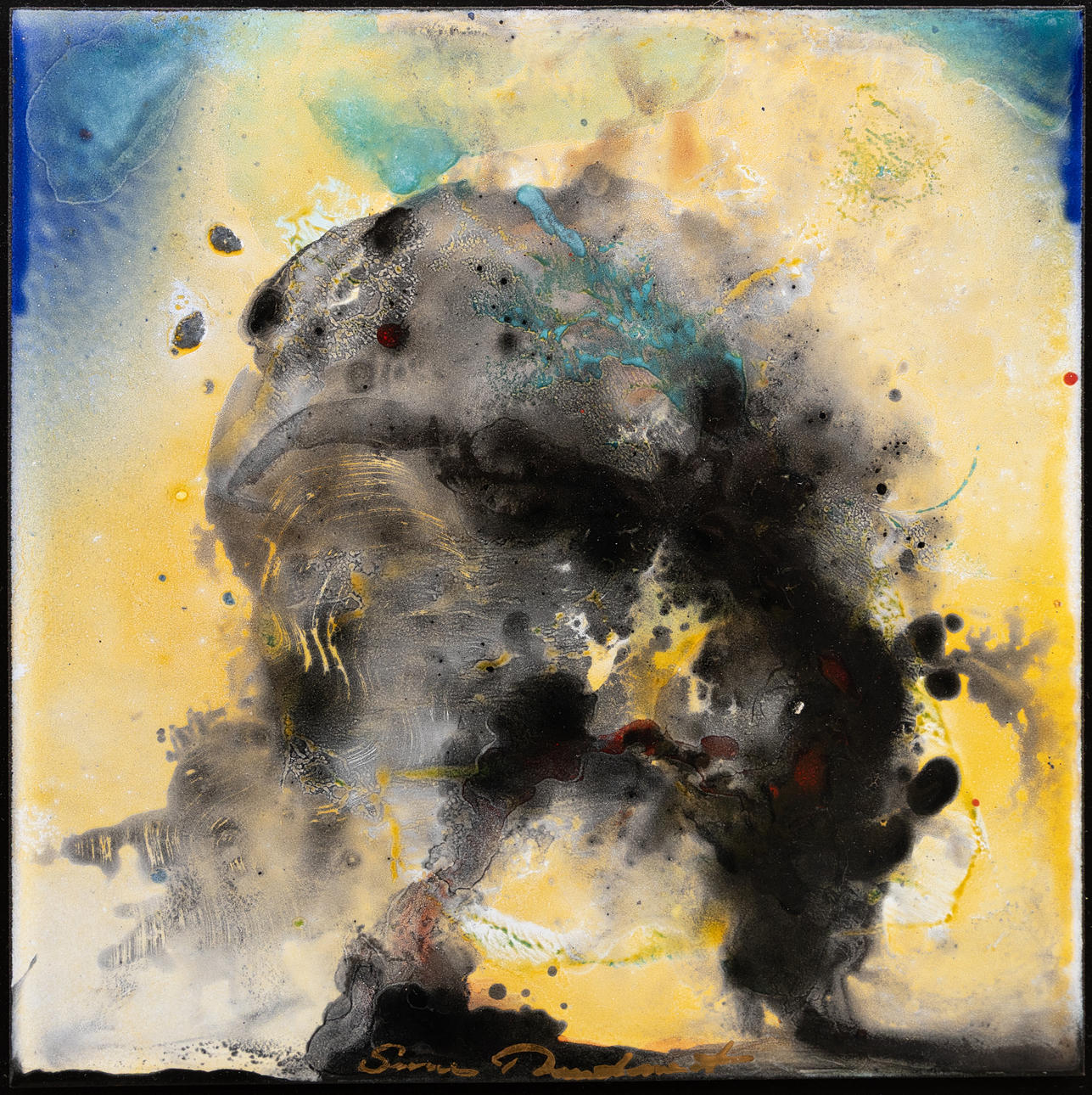 SUNE RUDNERT. “Landscape of Light”, enamel, signed.