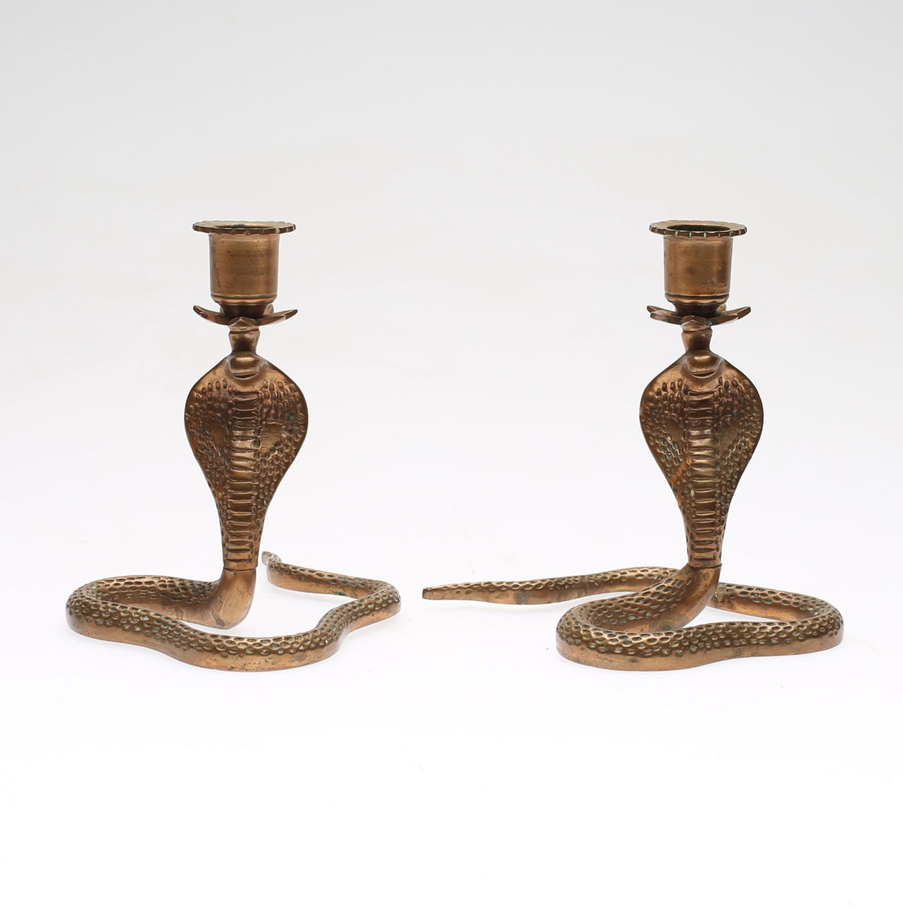 LJUSSTAKAR, 1 par, mässing, 1900-tal.