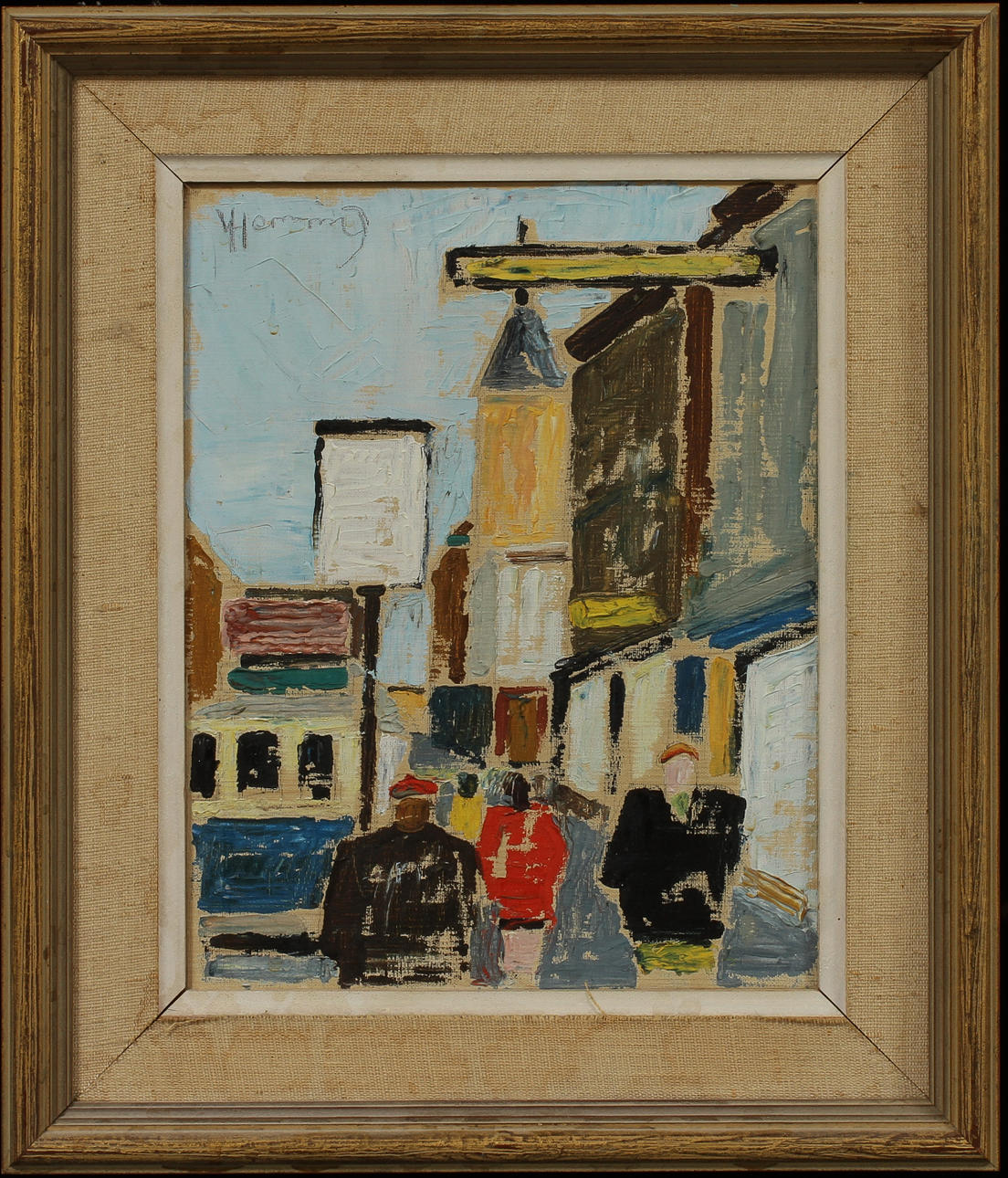 VILHELM HENNING. Motiv från Göteborg. Olja på duk, signerad.