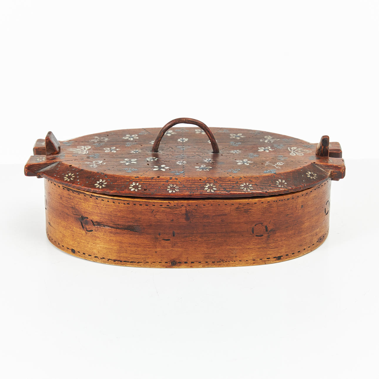 A 19th century wash basin, original painted.