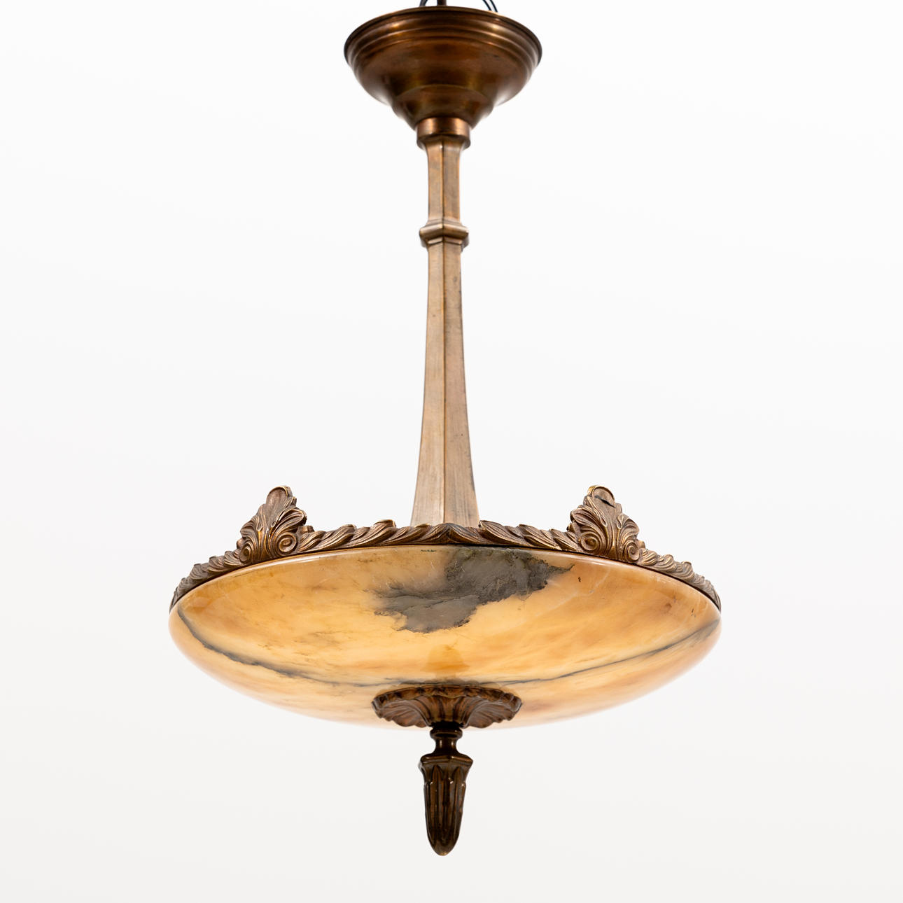 A 1920's alabaster ceiling lamp.