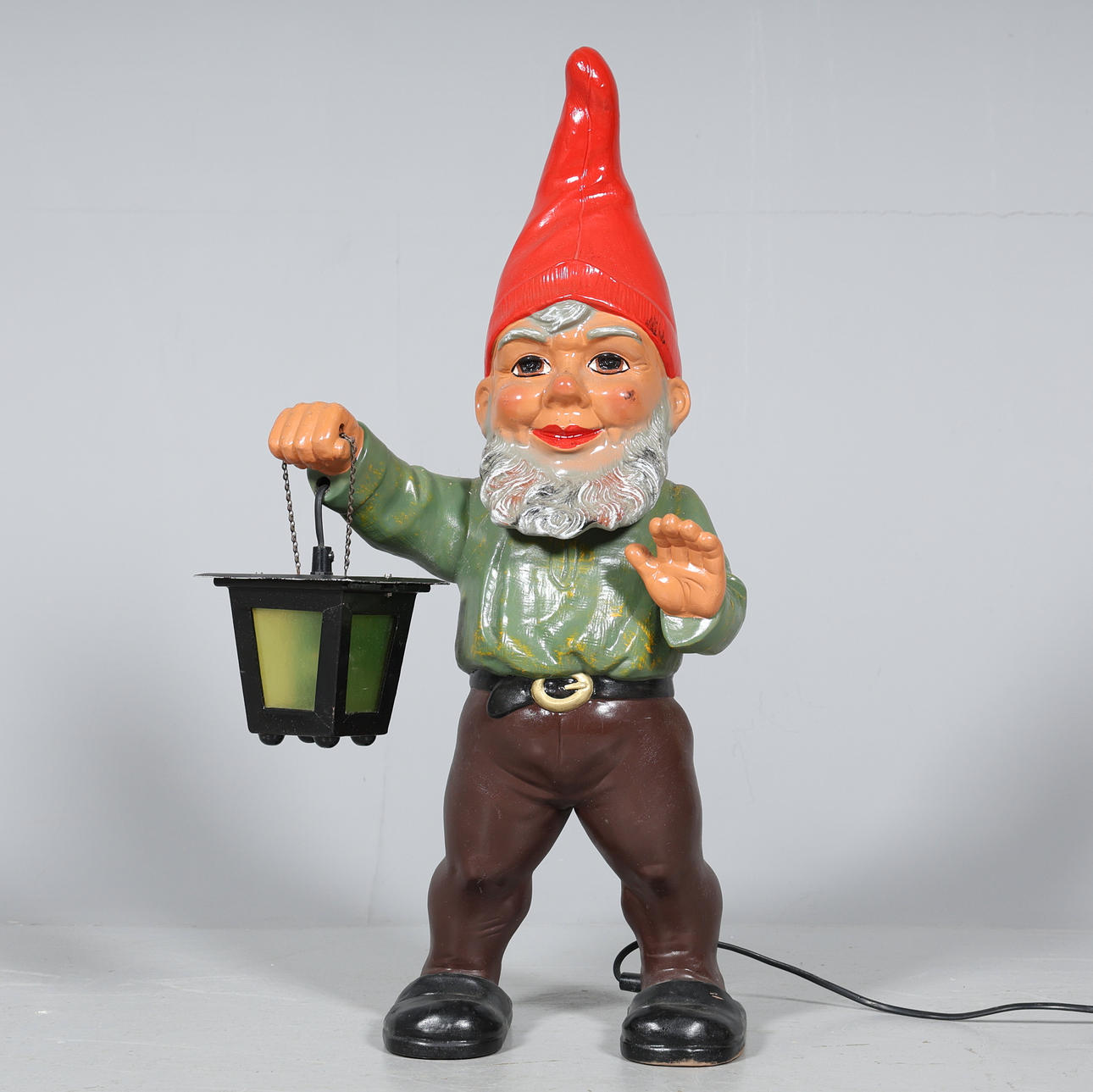 TOMTE with lantern, ceramic, Heissner.