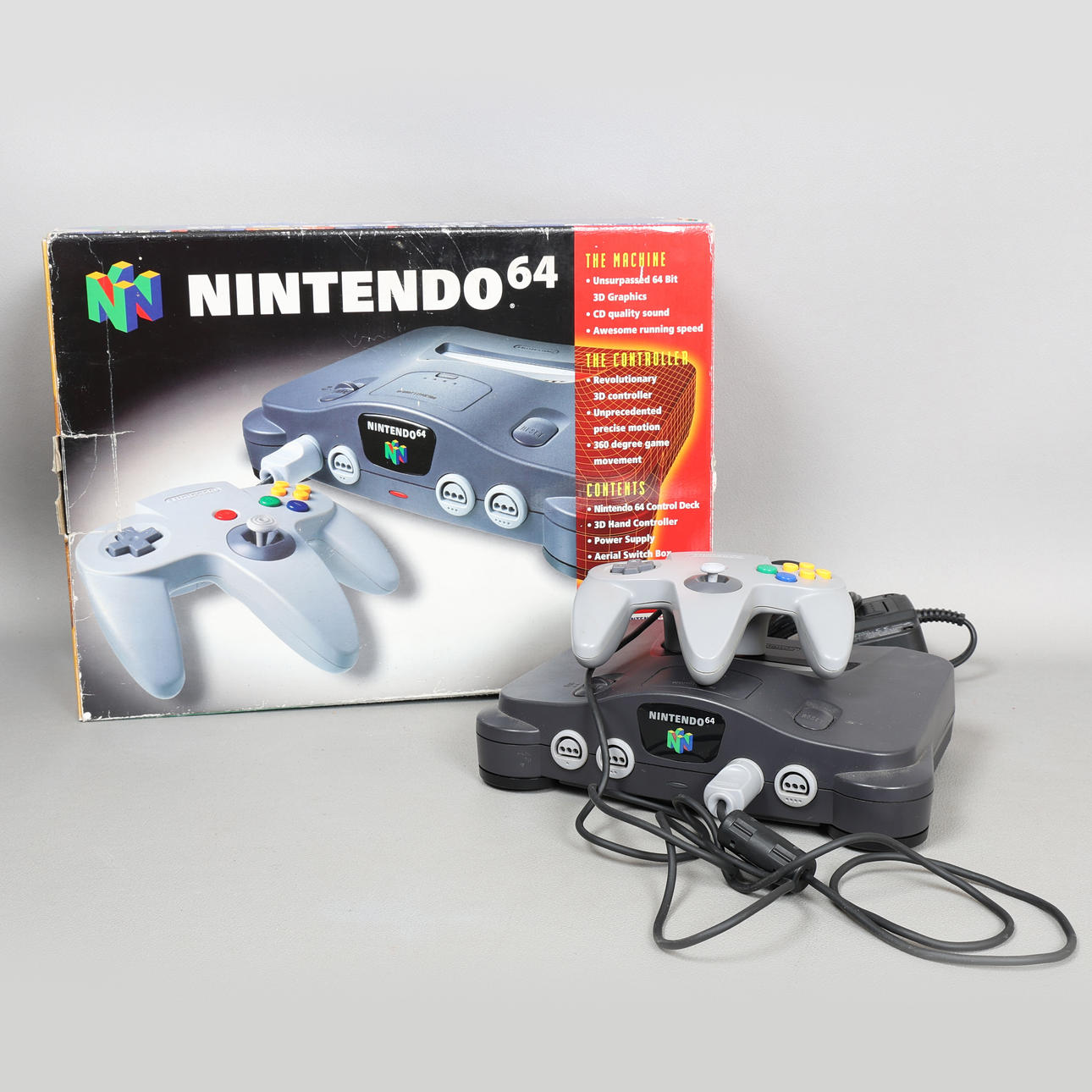A NINTENDO 64 GAMES CONSOLE WITH EXPANSION PACK.