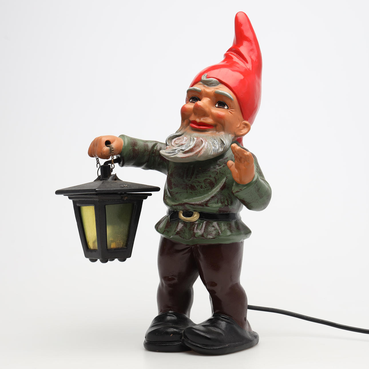 TOMTE with lantern, ceramic, Heissner.