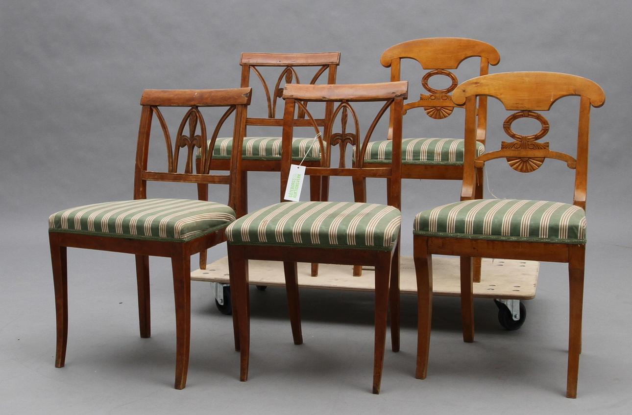 STOLAR, 5 st ( 2 biedermeier samt 3 Karl-Johan).