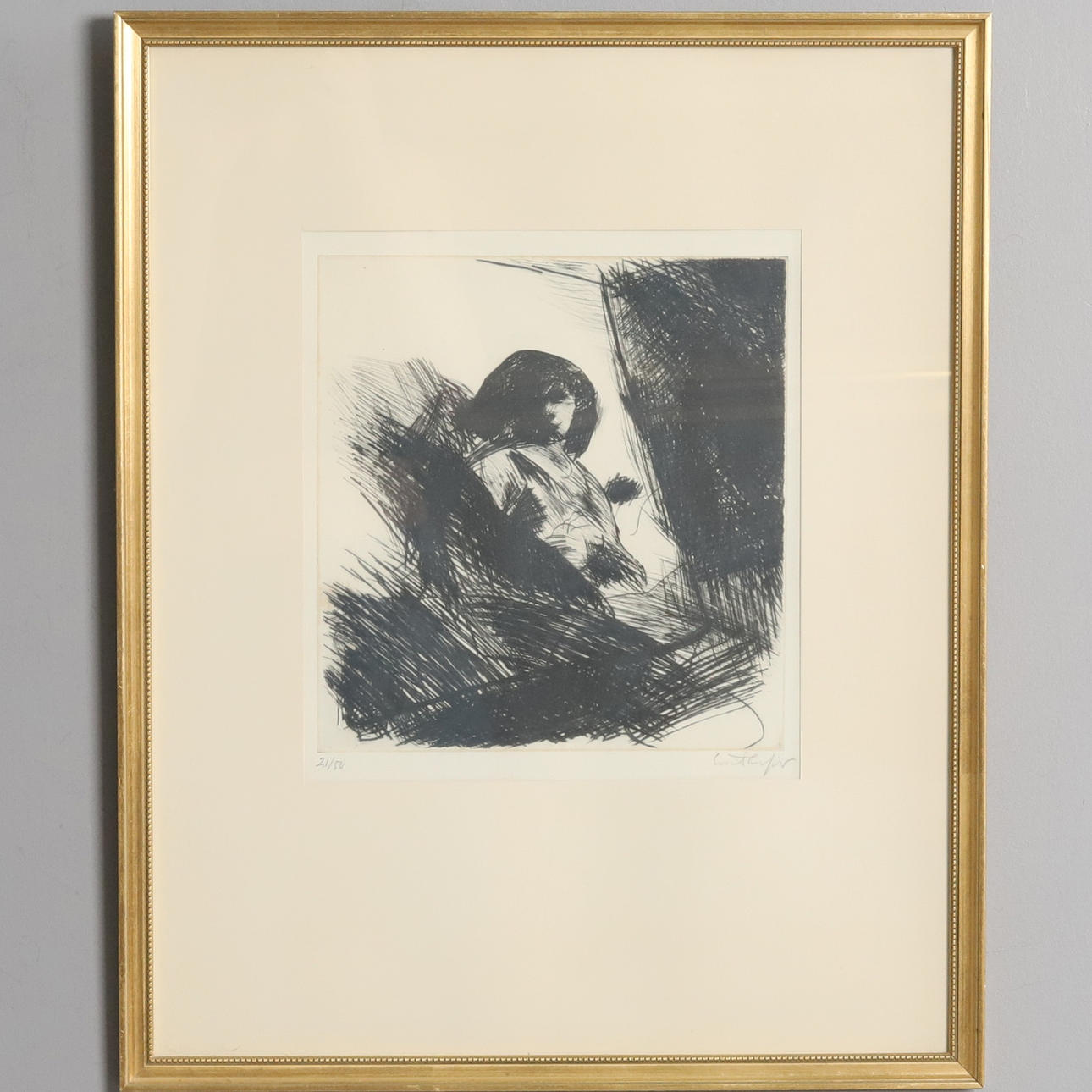 EVERT LUNDQUIST. ETSNING, no 21/50, signed.