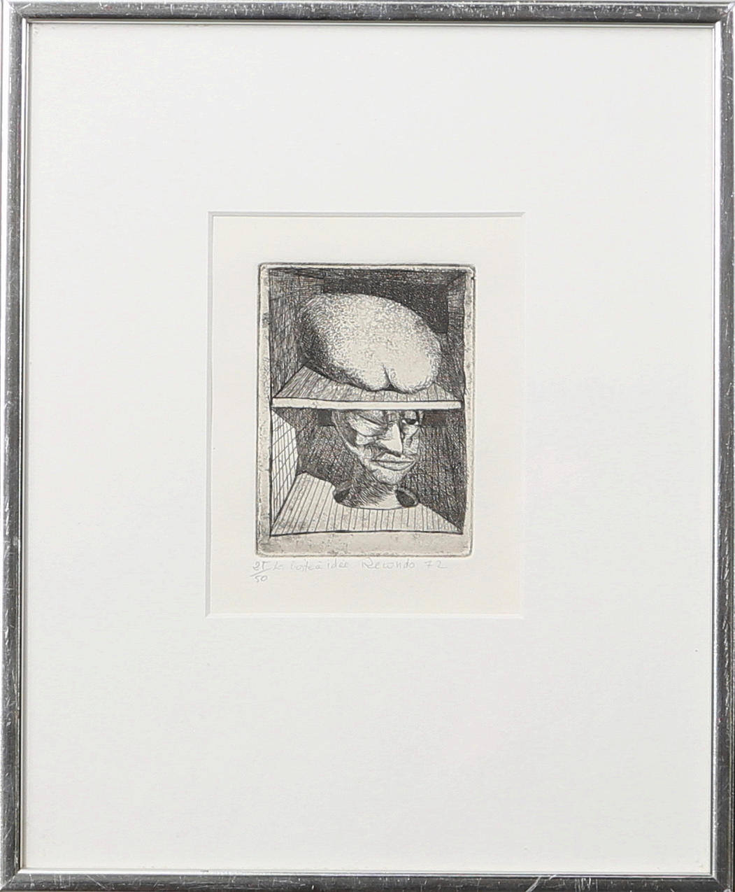 FÉLIX RECONDO. Bos`te à ideé, etsning nr 25/30, signerad Recondo och daterad -72.
