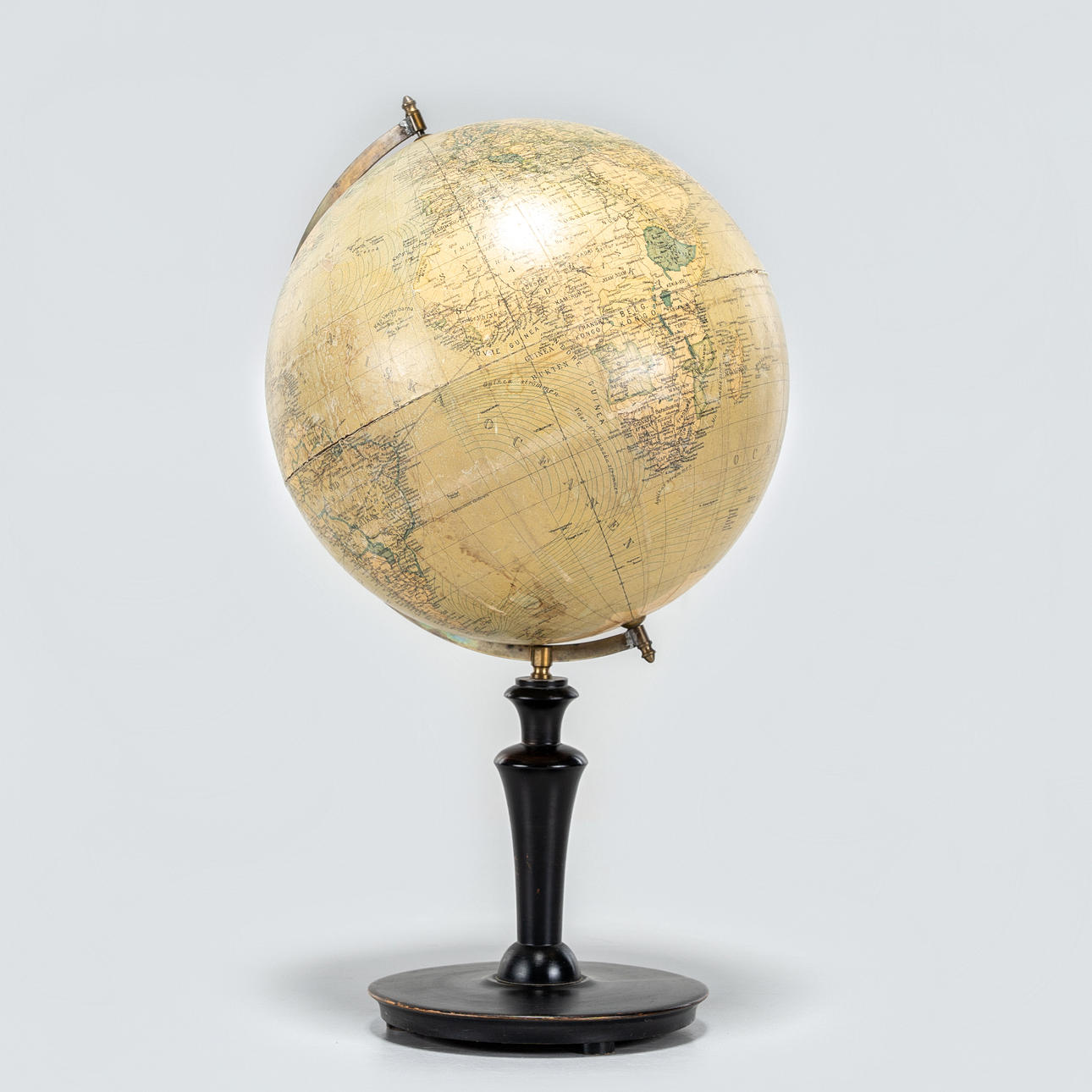 A 20th century wooden globe.