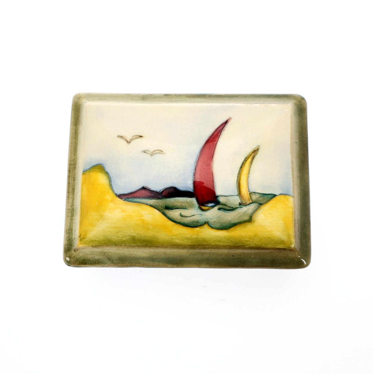 WILLIAM MOORCROFT CARIBBEAN PATTERN BOX.