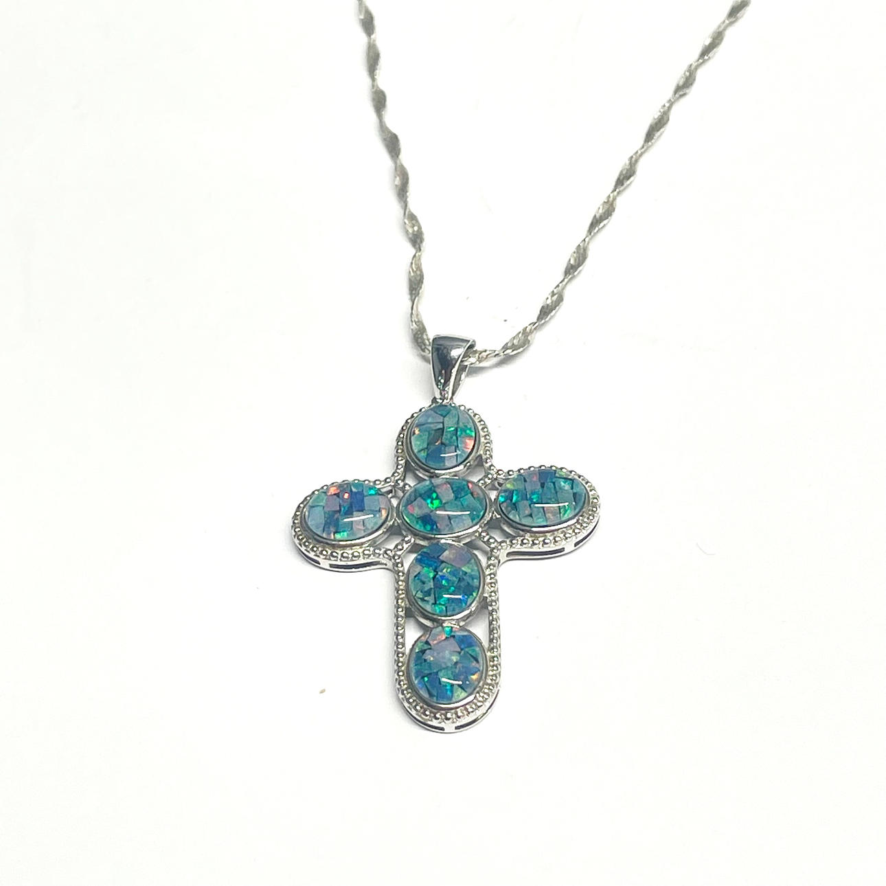 ADRIAN BUCKLEY 925 SILVER CROSS AND CHAIN.