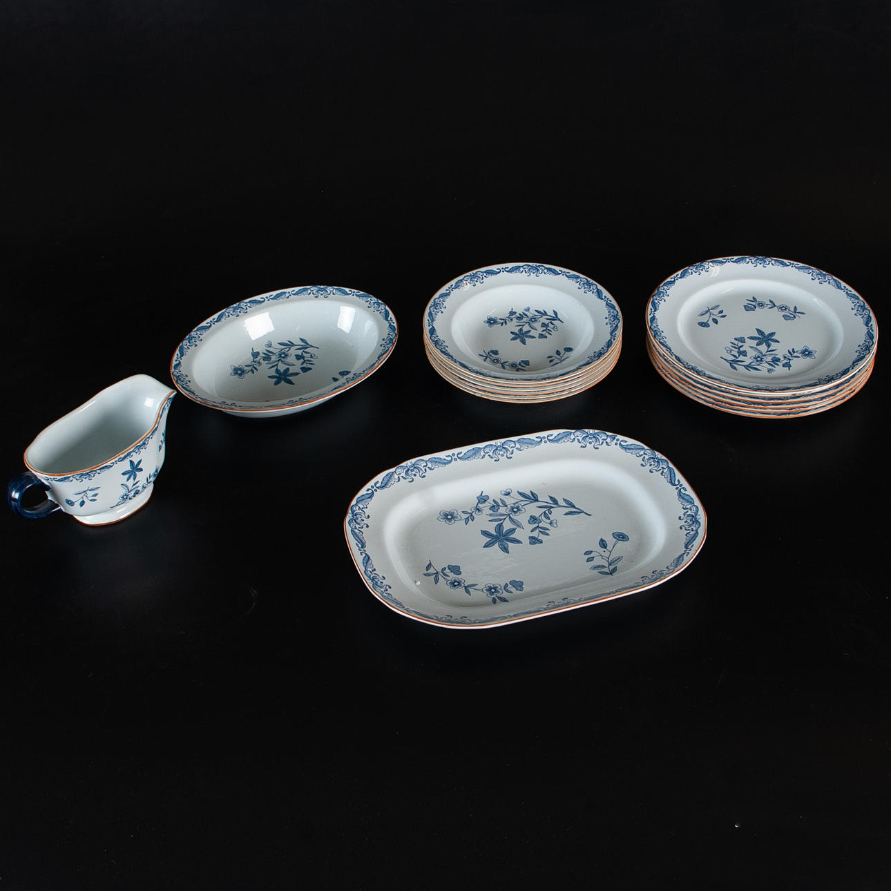 PÖYTÄSET, 9 osaa, ”Ostindia”, Rörstrand.