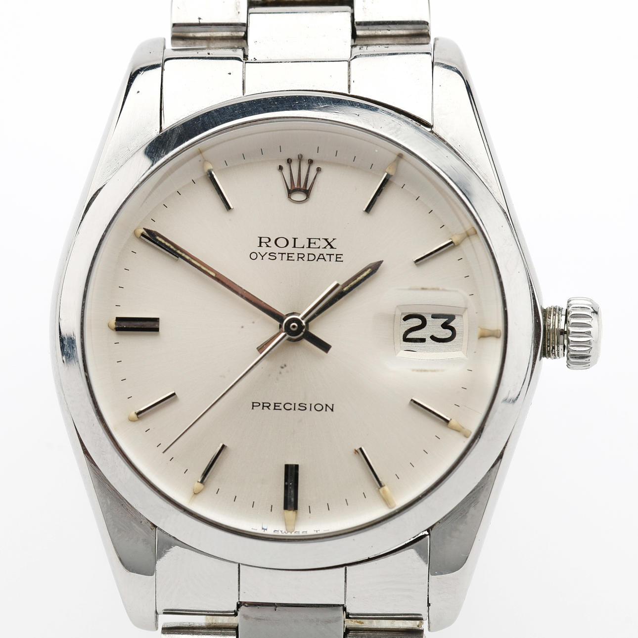 ROLEX, Oysterdate Precision, wristwatch, steel, manual assignment, circa 1983.