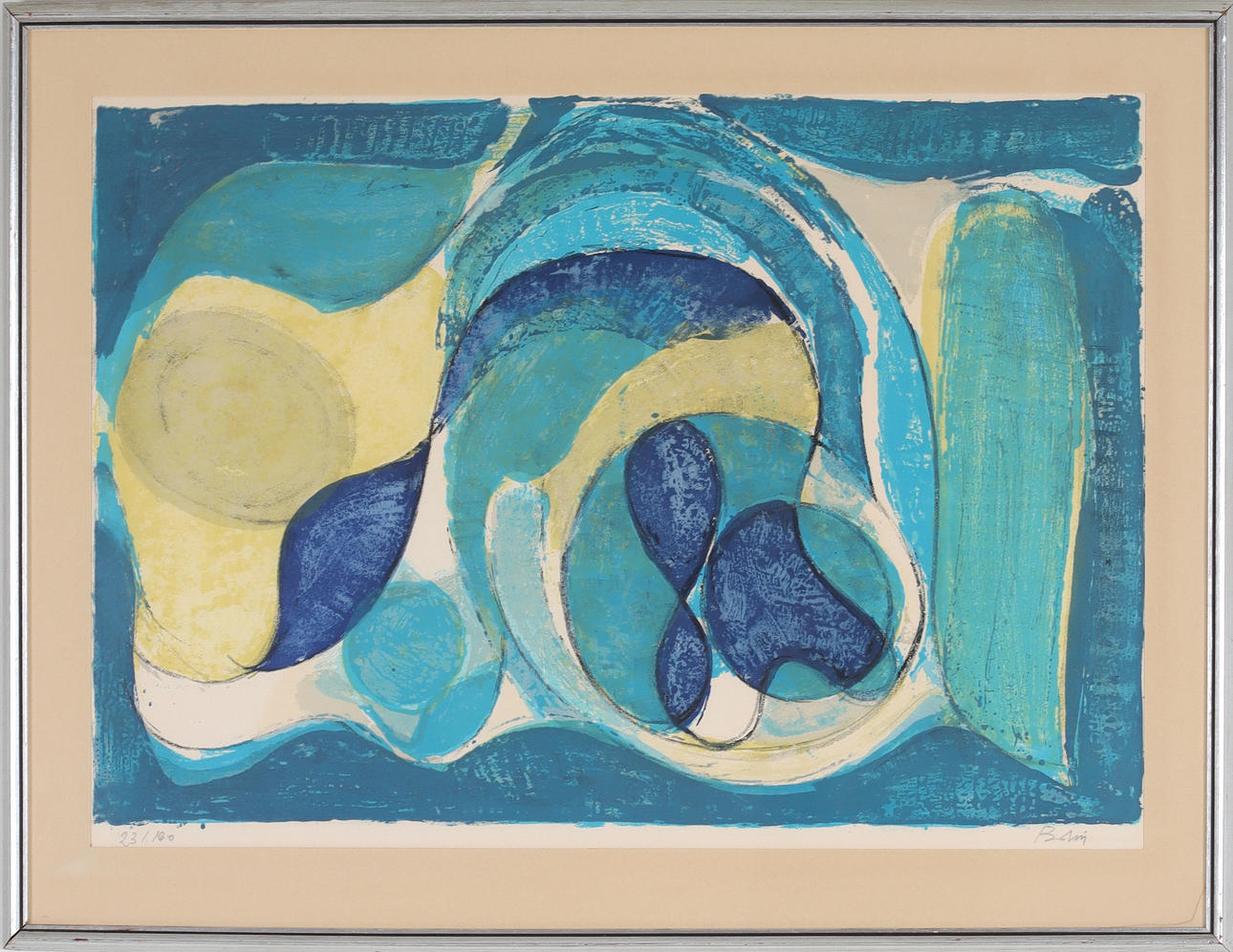 GUSTAV BOLIN. Composition, lithograph in colours, signed and numbered 23/100.
