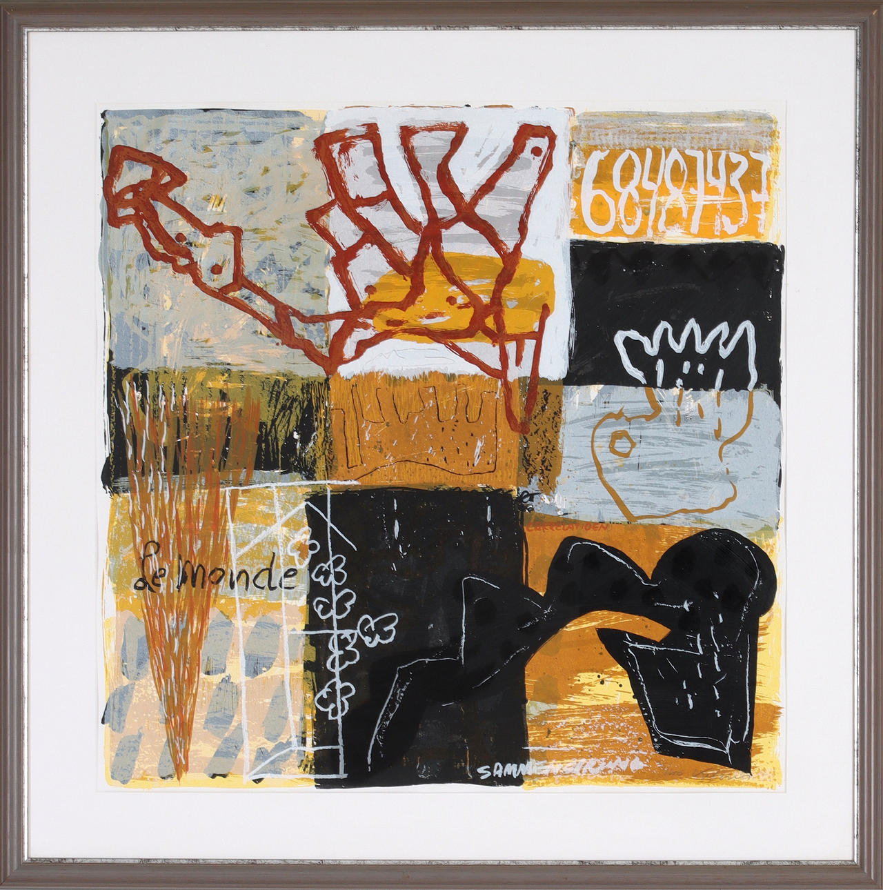 KJELD ULRICH. Composition, lithograph in colours, signed and numbered 35/100.