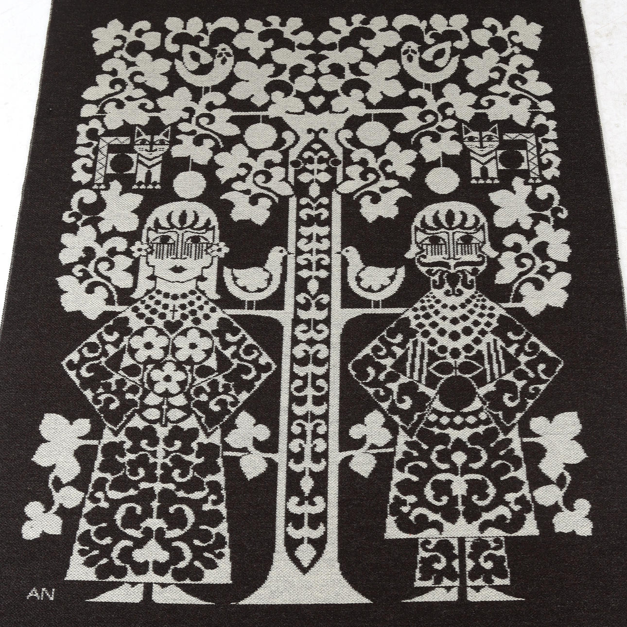 ANNE NÖMTAK. Wall mural, “Eden”, monogram signed.