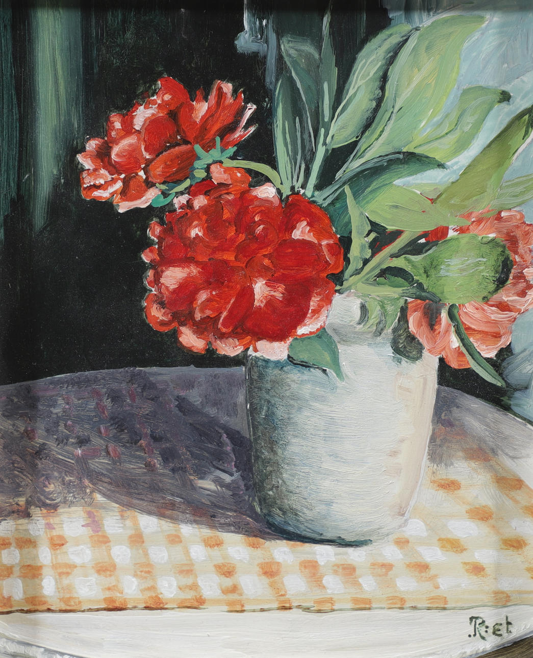 ROLAND ROBERTSSON. Oil on panel, still life, signed and dated -86.