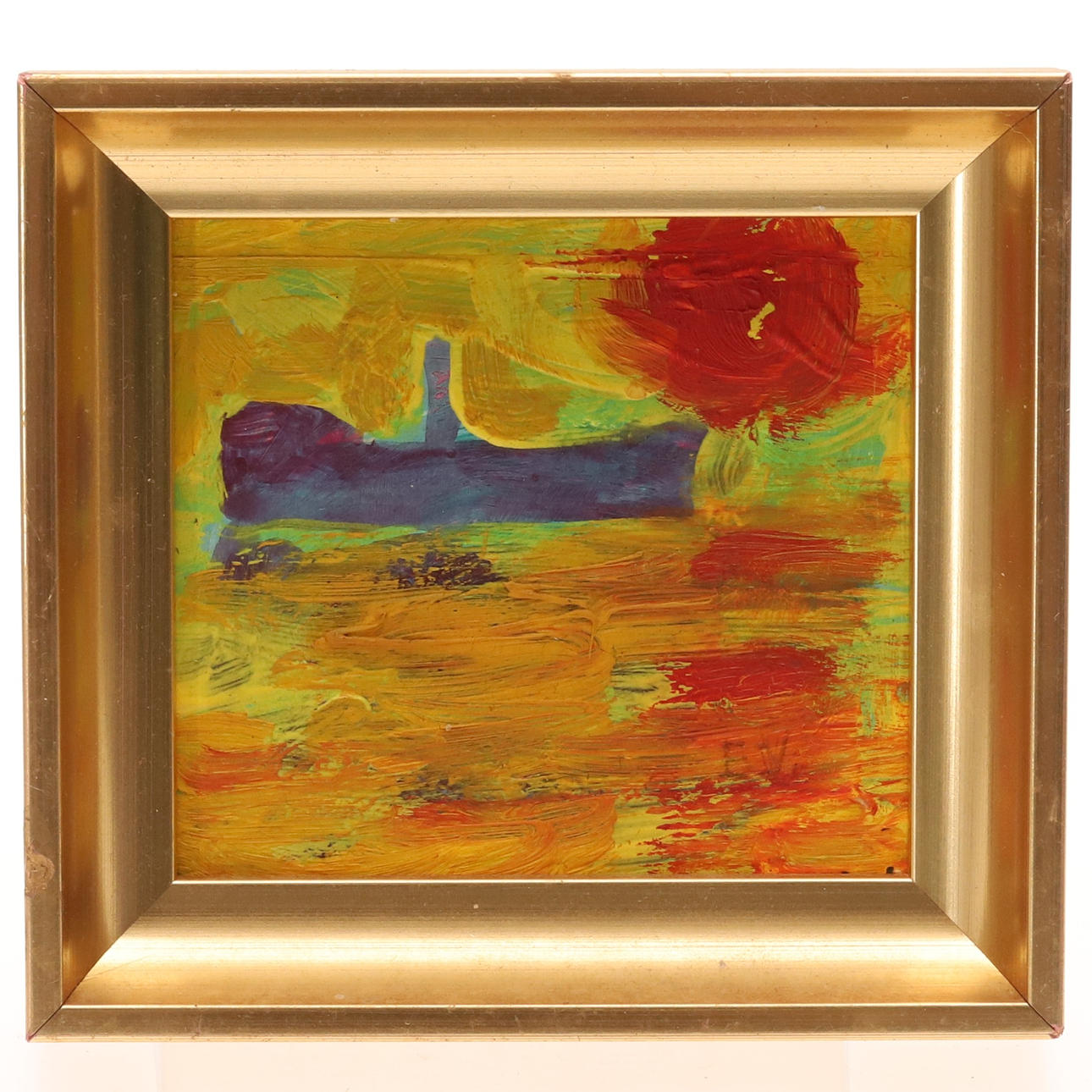 ERIK VIKTORSON. Oil on panel, “Sunset by the beach”, Monogram signed E.V.