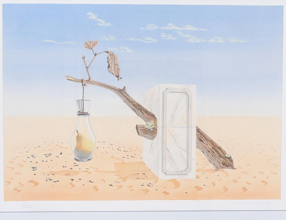 ERIK AHLINDER. “Glaspäron”, lithograph, signed and numbered 2/260.