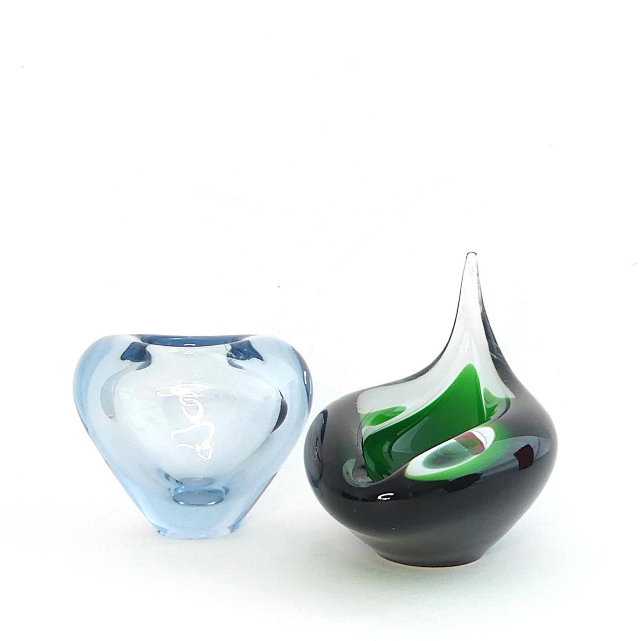 Two glass vases, Per Lütken, Holmegaard.