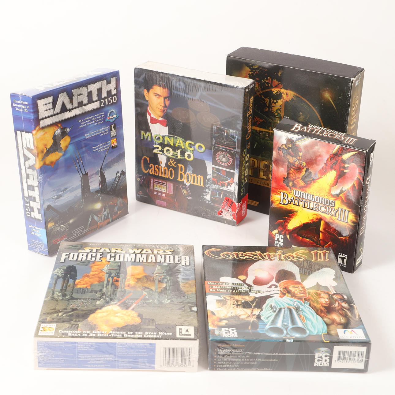 Computerspil, 6 stk., cd-rom, 20. århundrede.