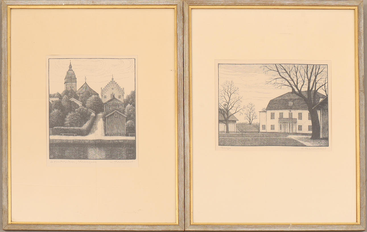 WALDEMAR BERNHARD. Etching, 2 pieces, signed.