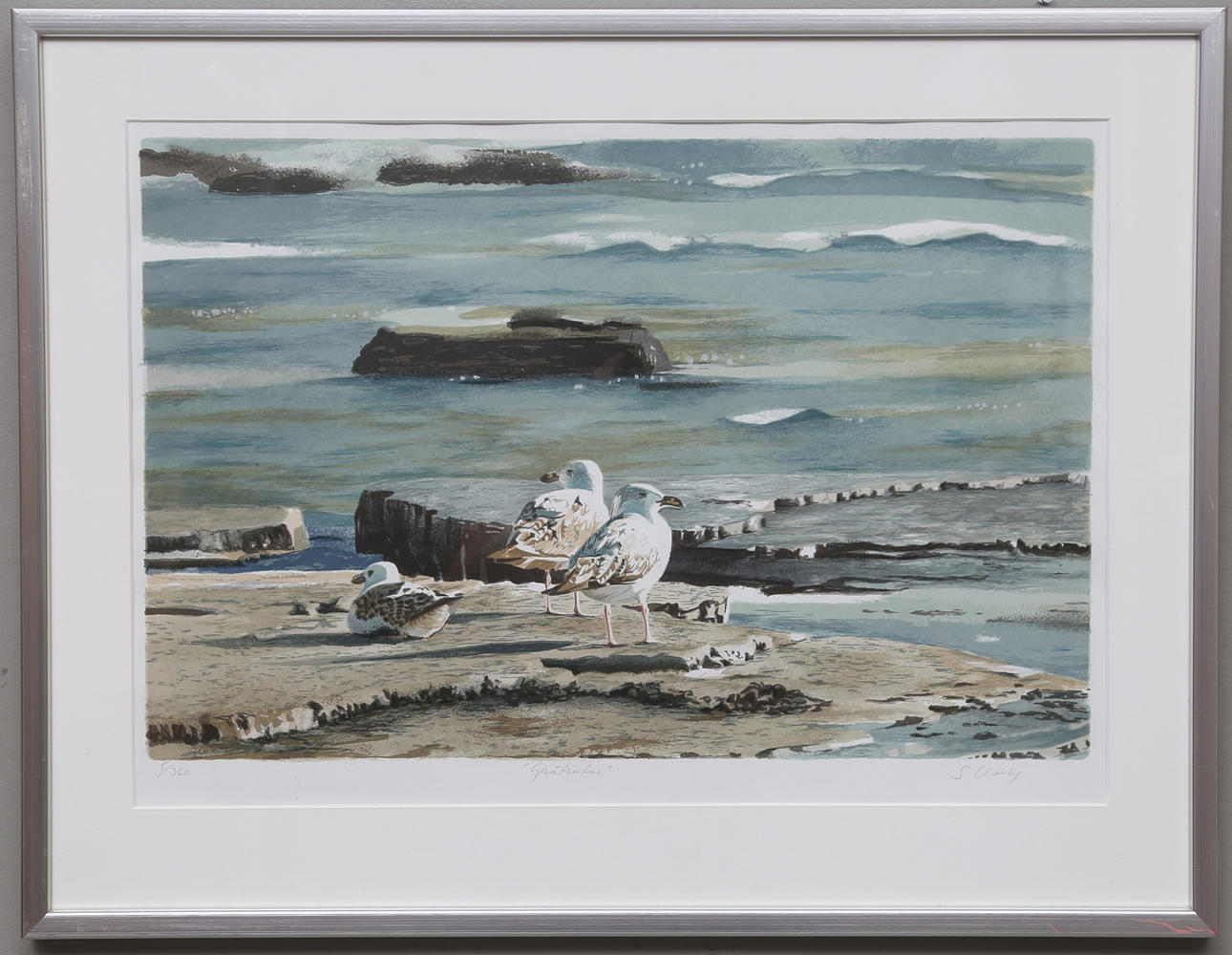 STEPHAN CLARK. "Gråtrutar". Färglitografi, signerad och numrerad 5/360.