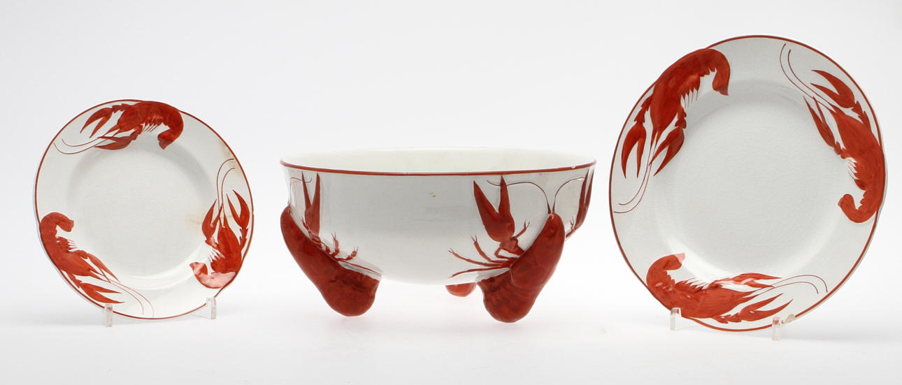 DELAR TILL KRÄFTSERVIS, 18 delar, Rörstrand. 1900-talets början.