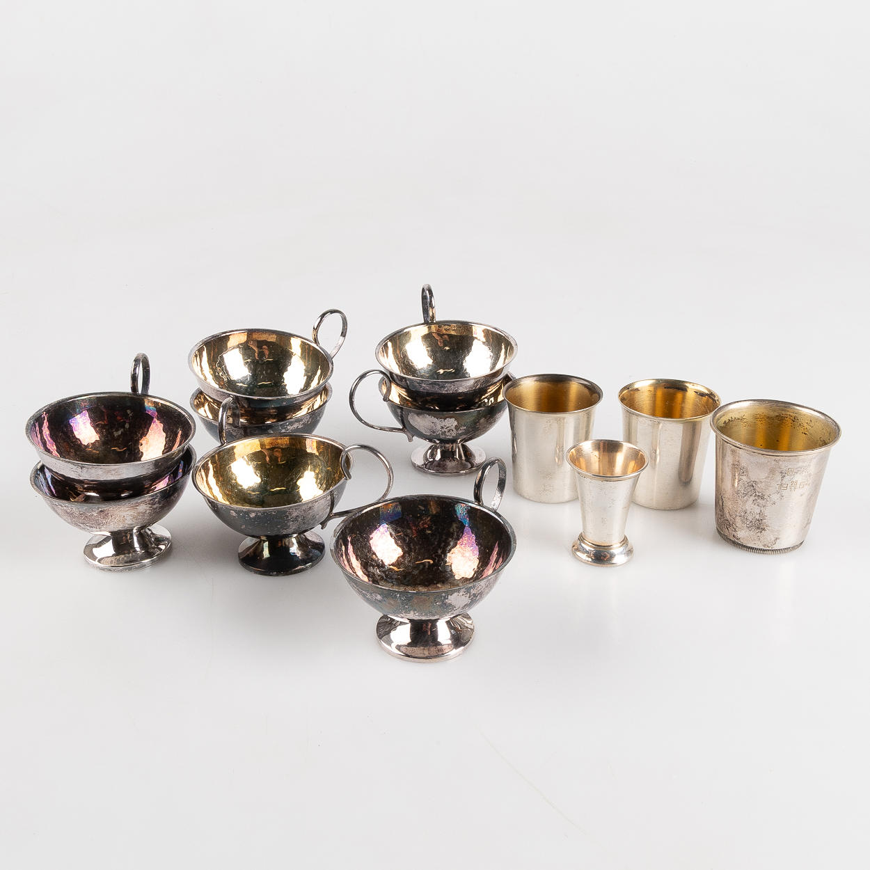 PUNCH BEAKER, BEAKER, 12 pieces, silver, incl. K&EC, MGAB.