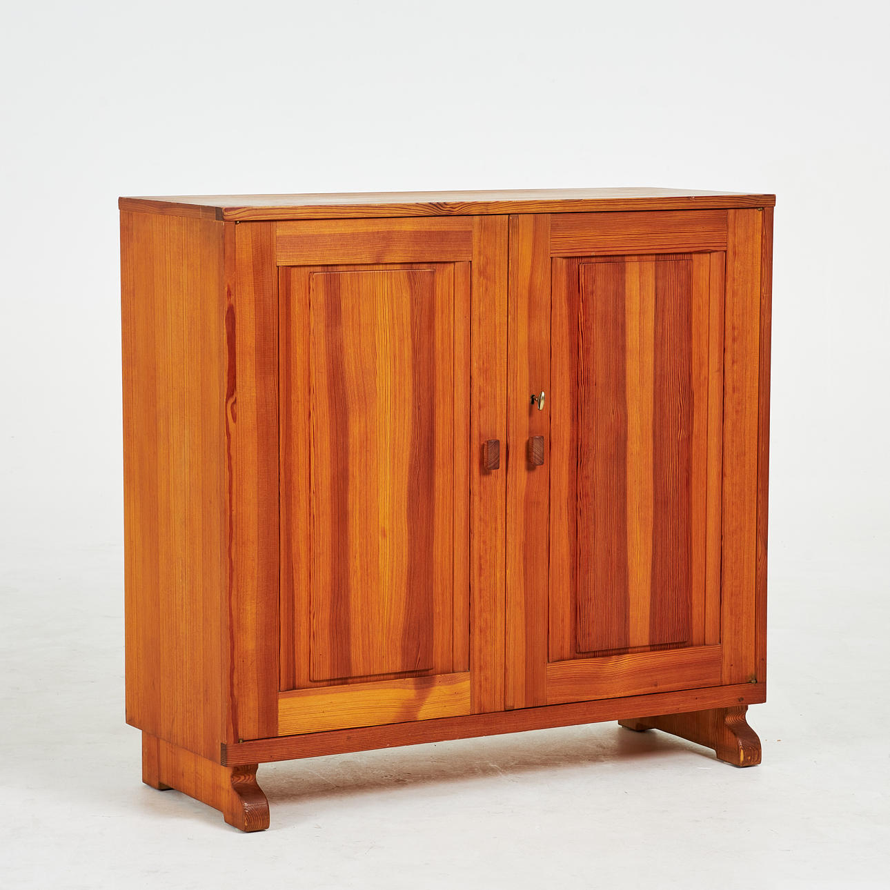 CARL MALMSTEN. Cabinets, pine, contoured legs, cabinet doors, interior ...