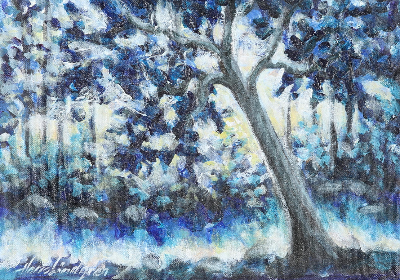 HANS LINDGREN. Oil on canvas, Trees, signed.