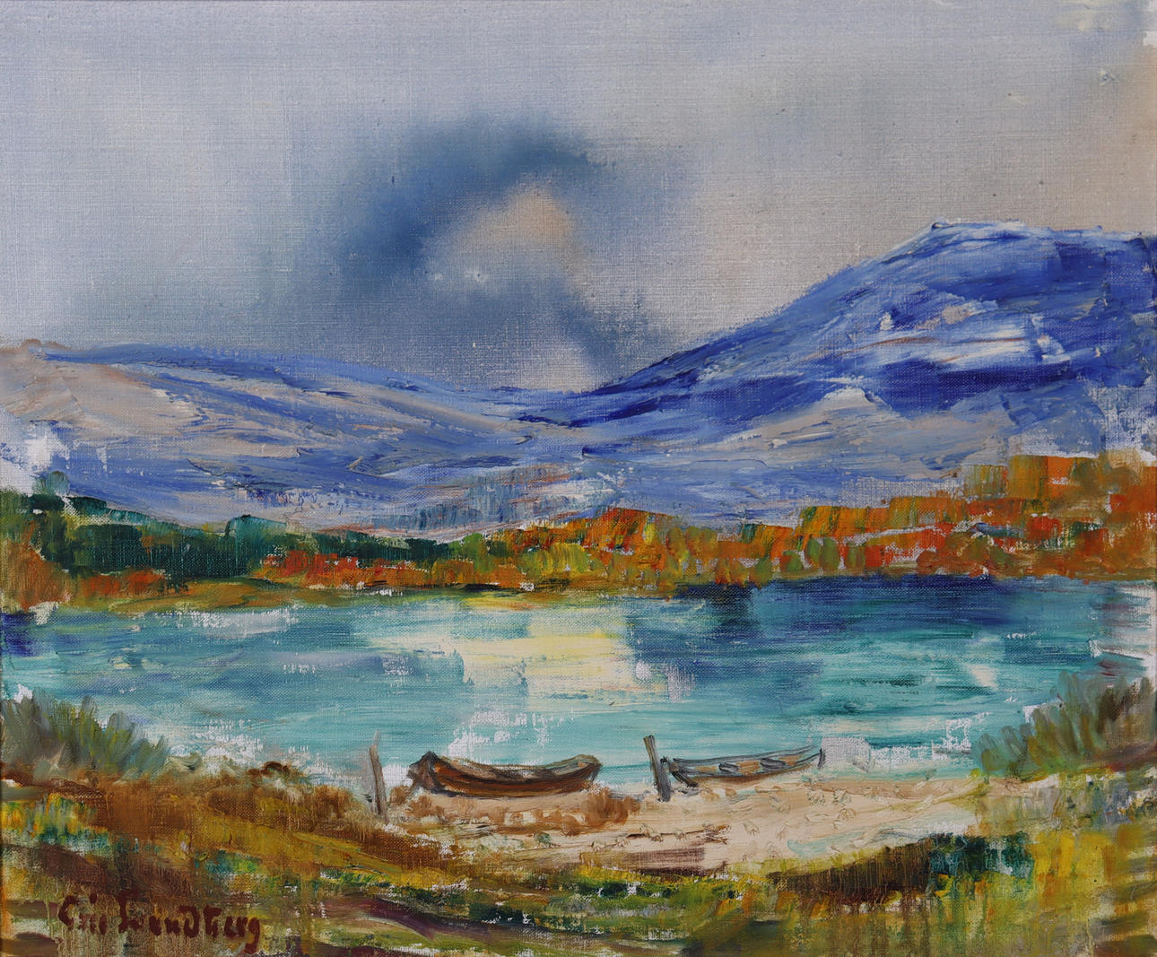 ERIC LUNDBERG, oil on canvas, landscape.