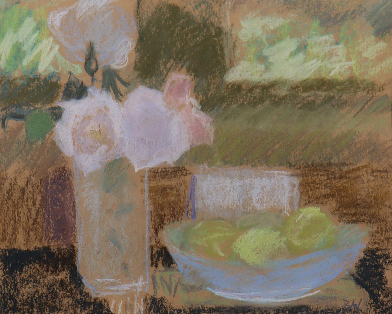 BRITA AHLNER WALLIN, pastell, stilleben.